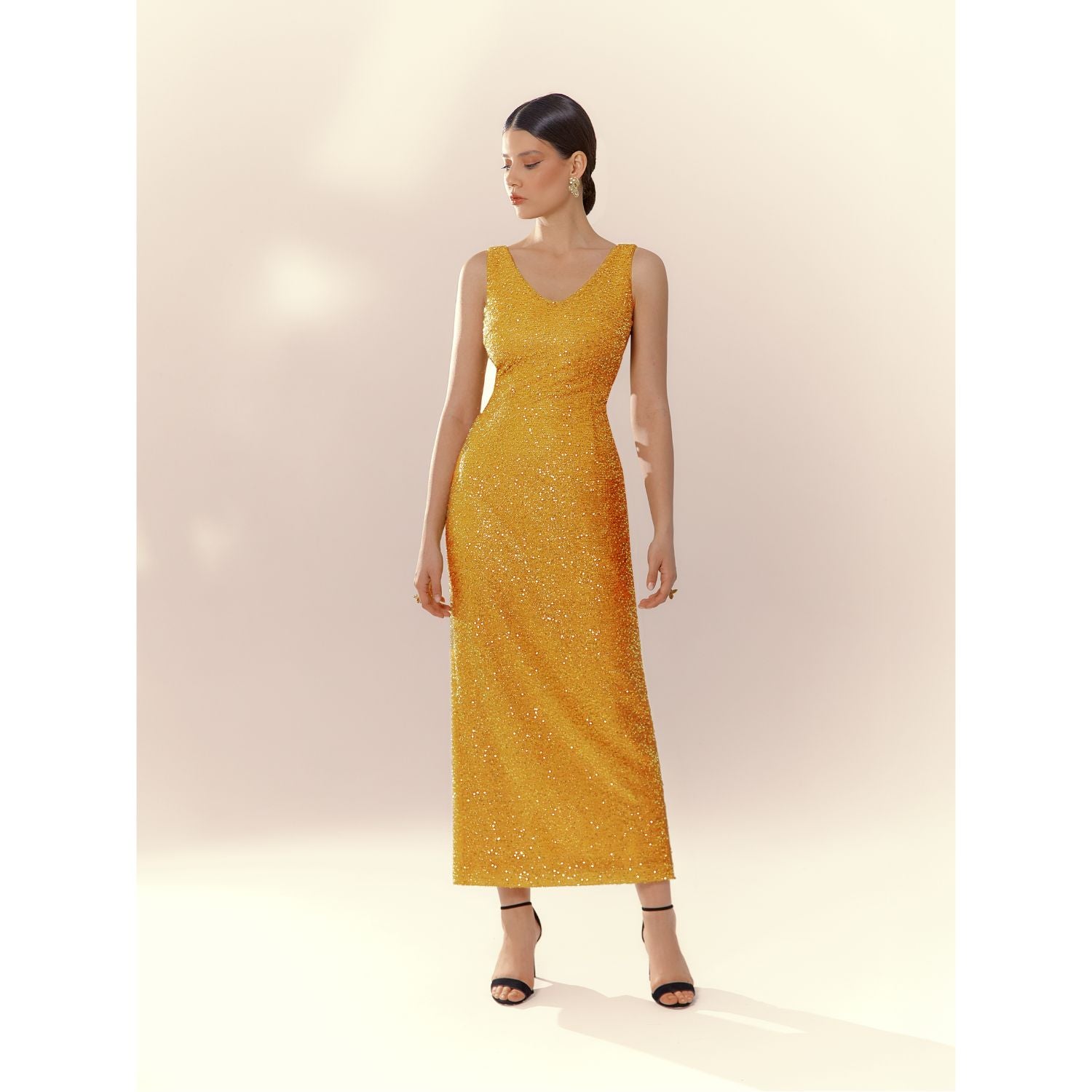 Lina Yellow Sequin Dress