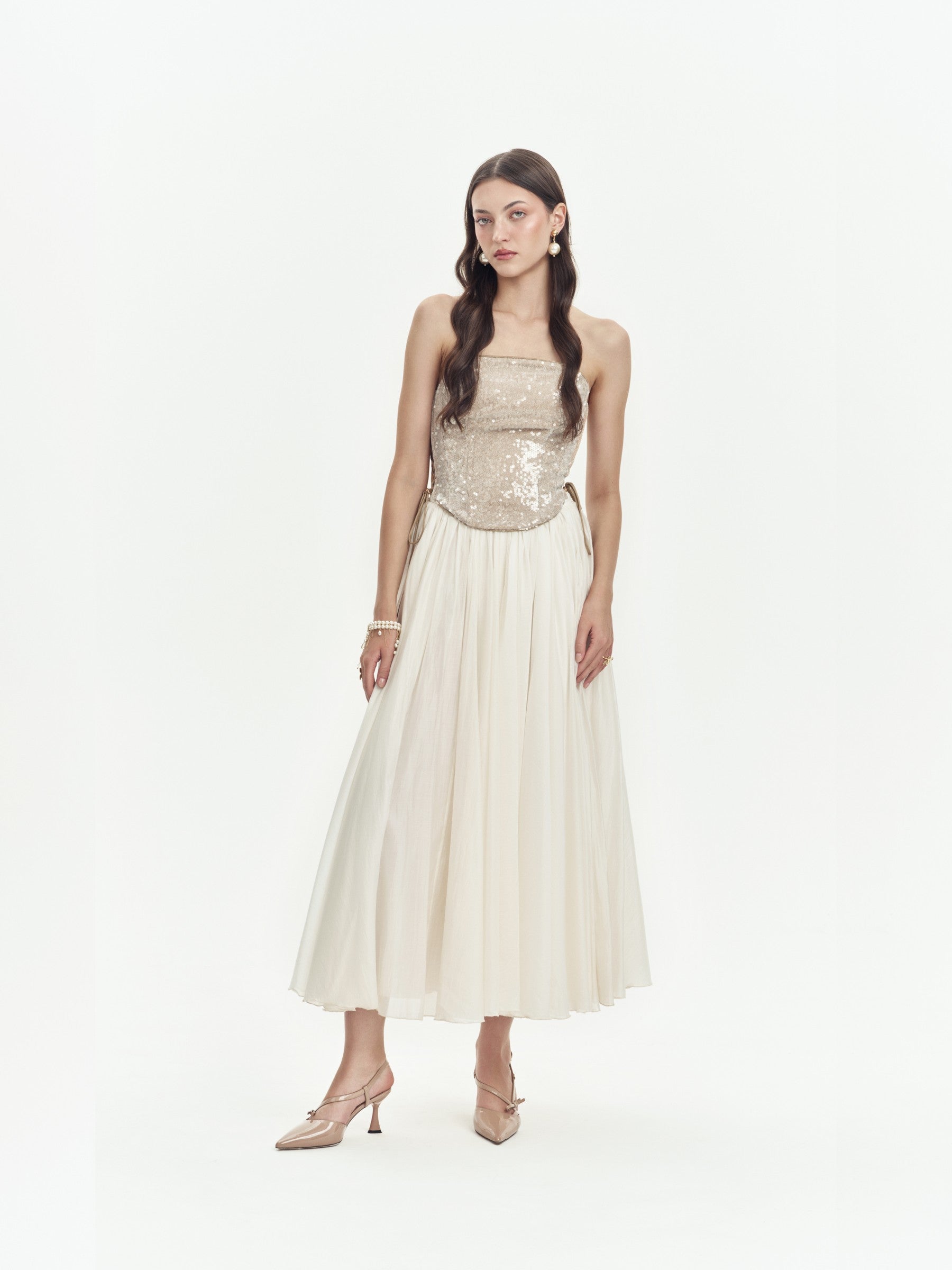 Riva Silver Sequin Corset