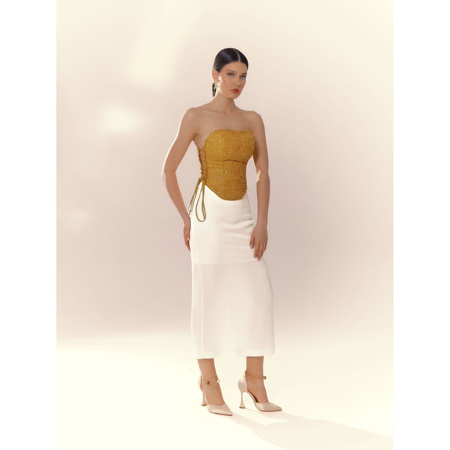 Корсет Lina с желтыми пайетками