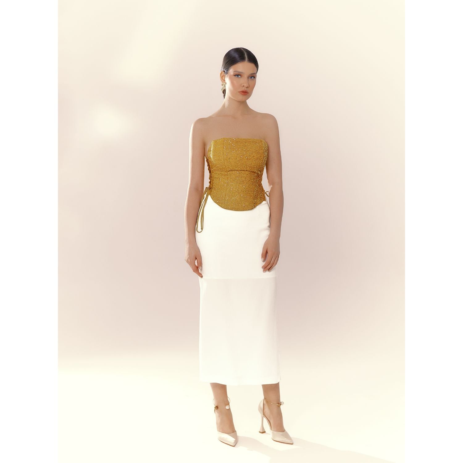 Корсет Lina с желтыми пайетками