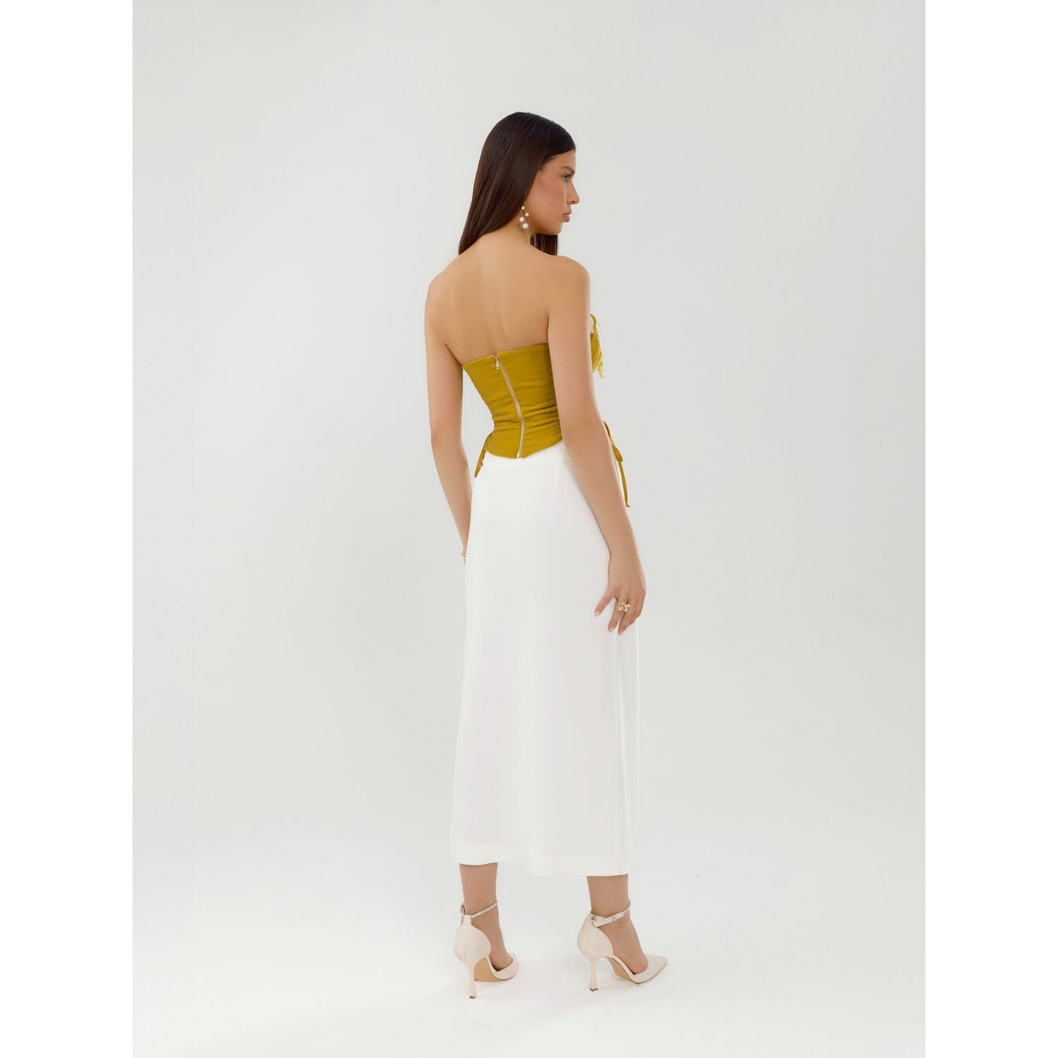 Woven Feather Corset – Sunshine Yellow