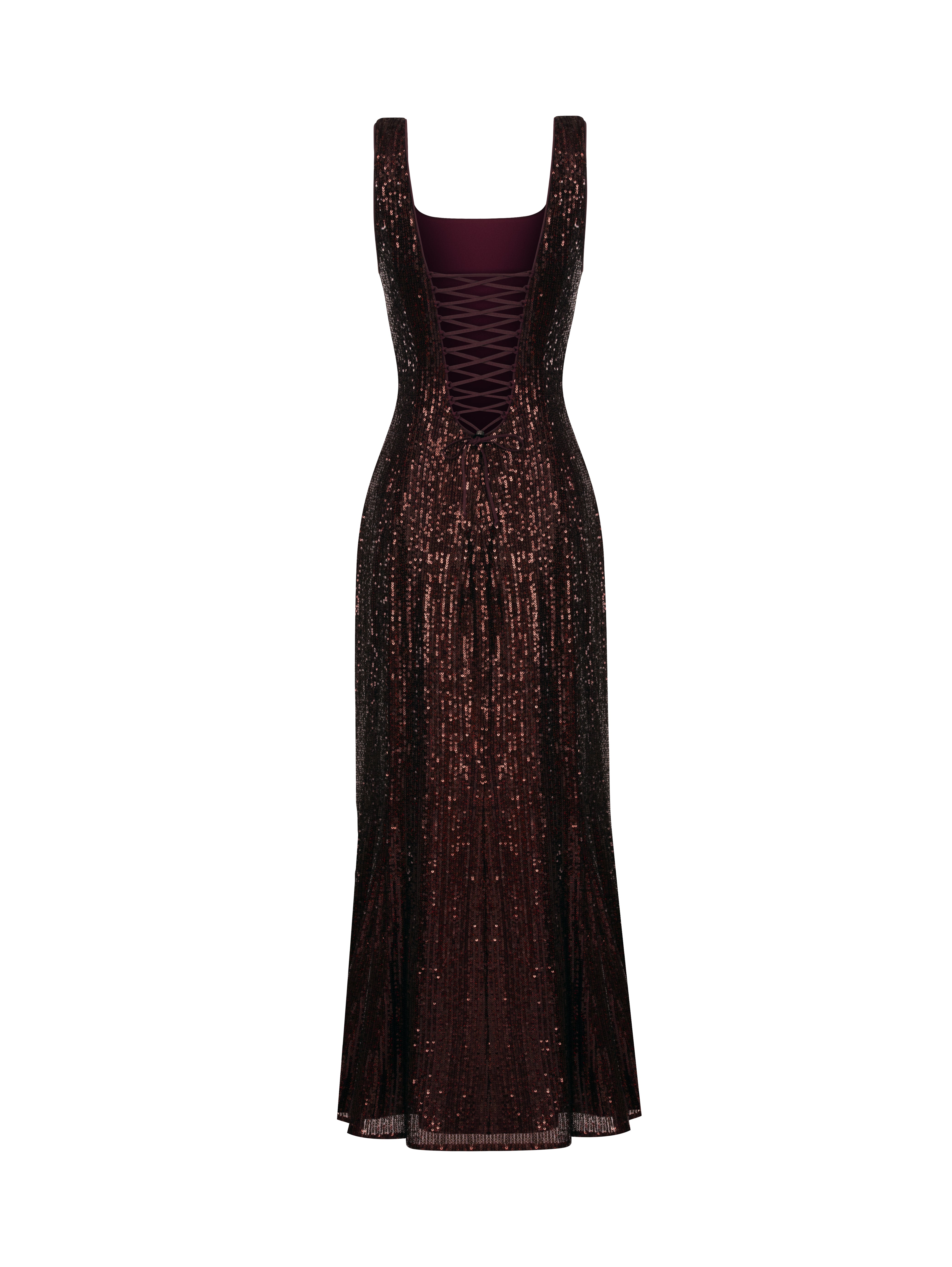 Burgundy Tie-Back Midi Dress