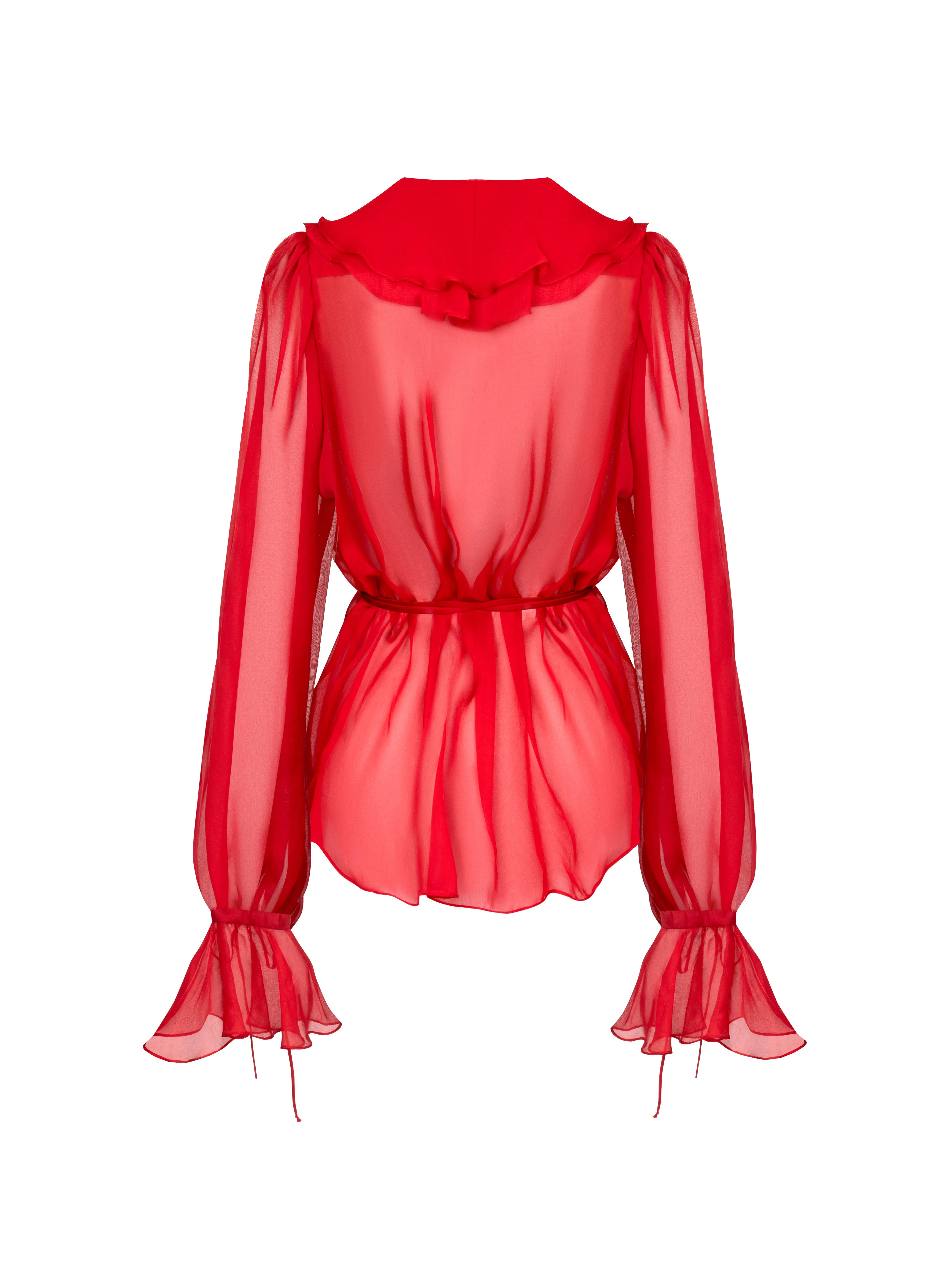 ELSAVA VEIL BLOUSE RED