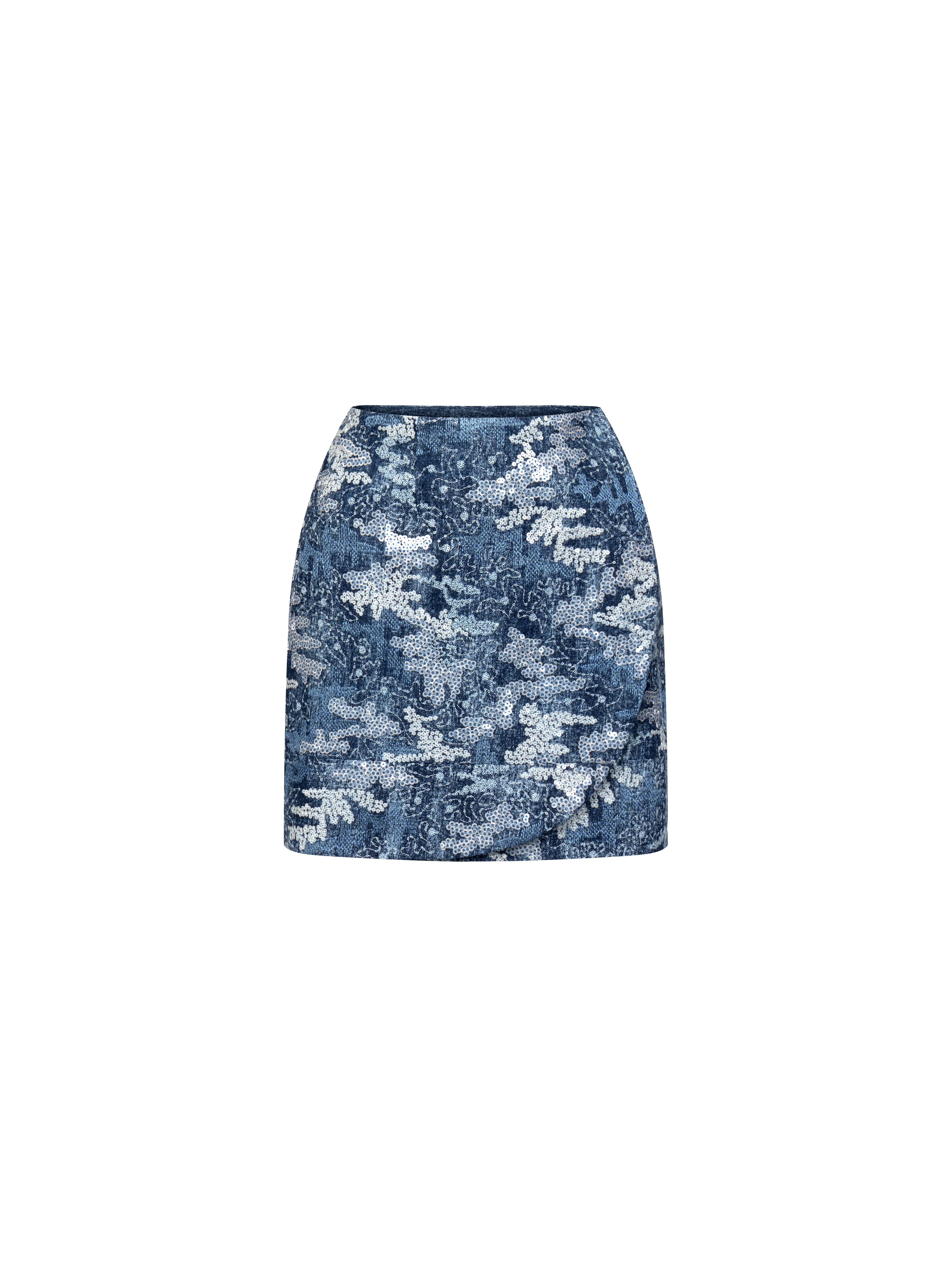 DENIM SEQUIN SKIRT
