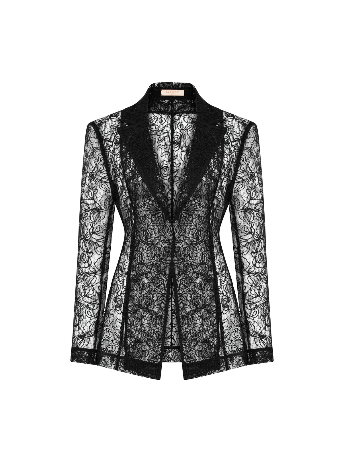ELSAVA LACE TAILORED BLAZER BLACK