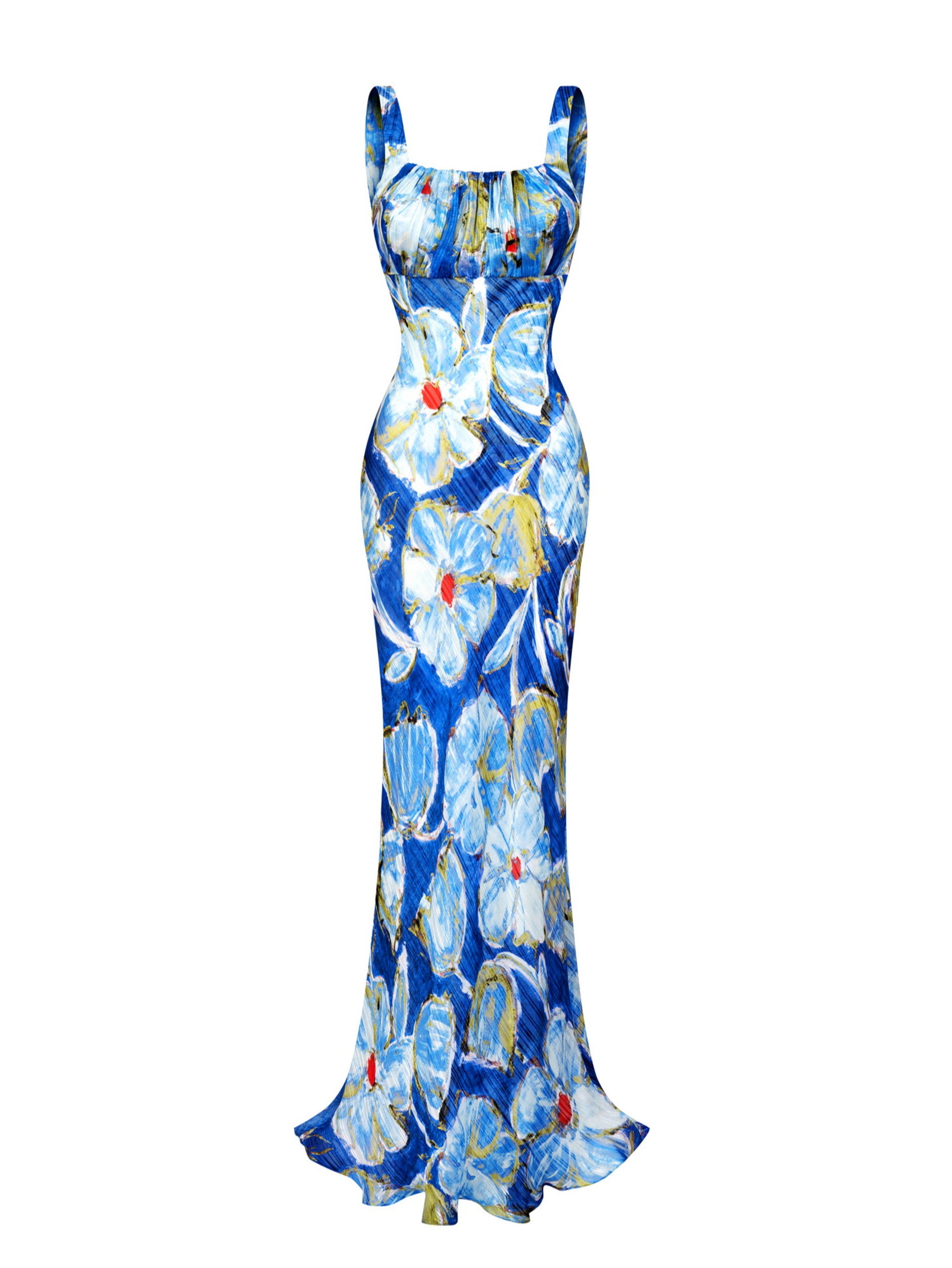 BLUE OF SILENCE MAXI DRESS