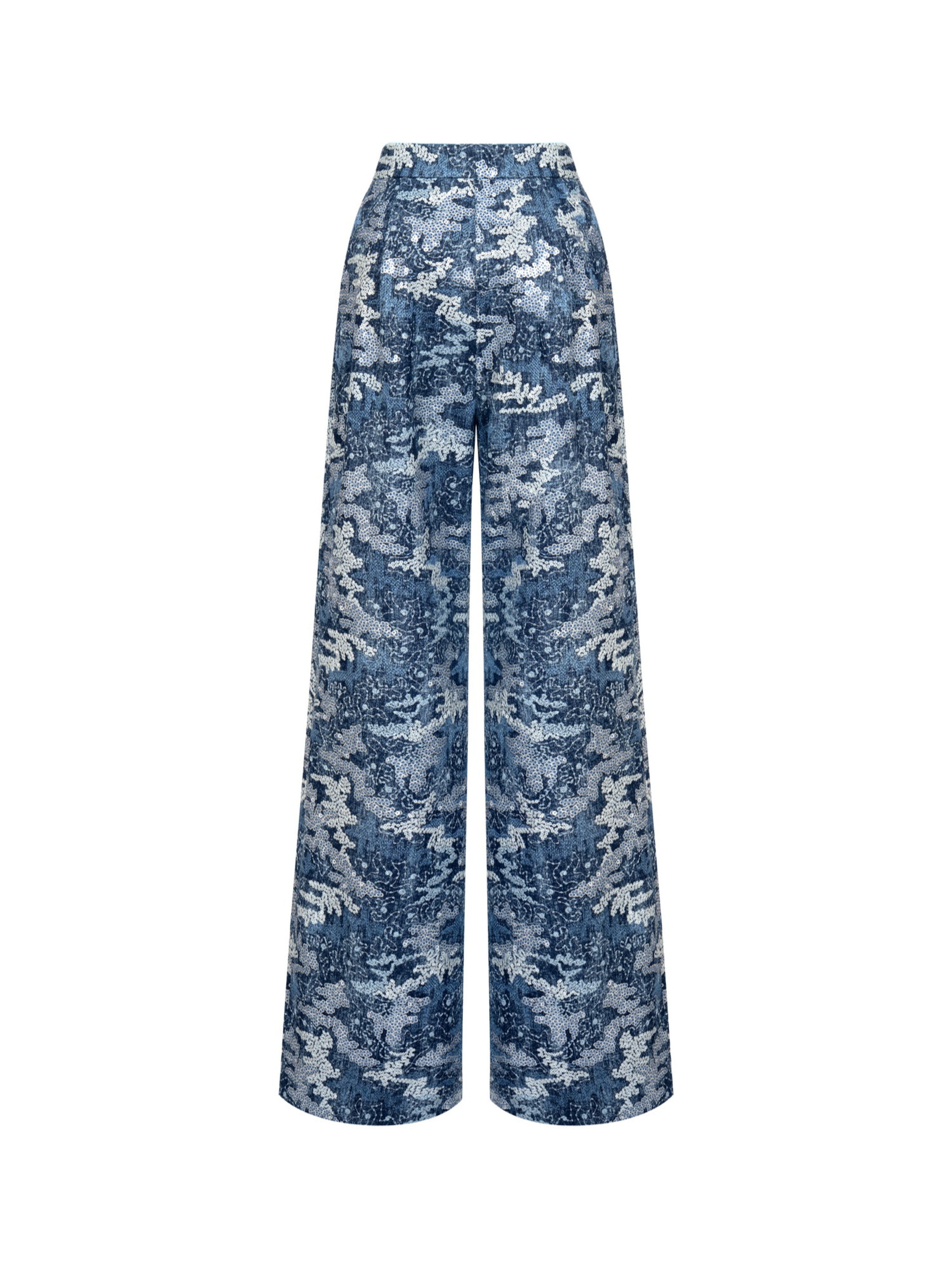 DENIM SEQUIN TROUSERS
