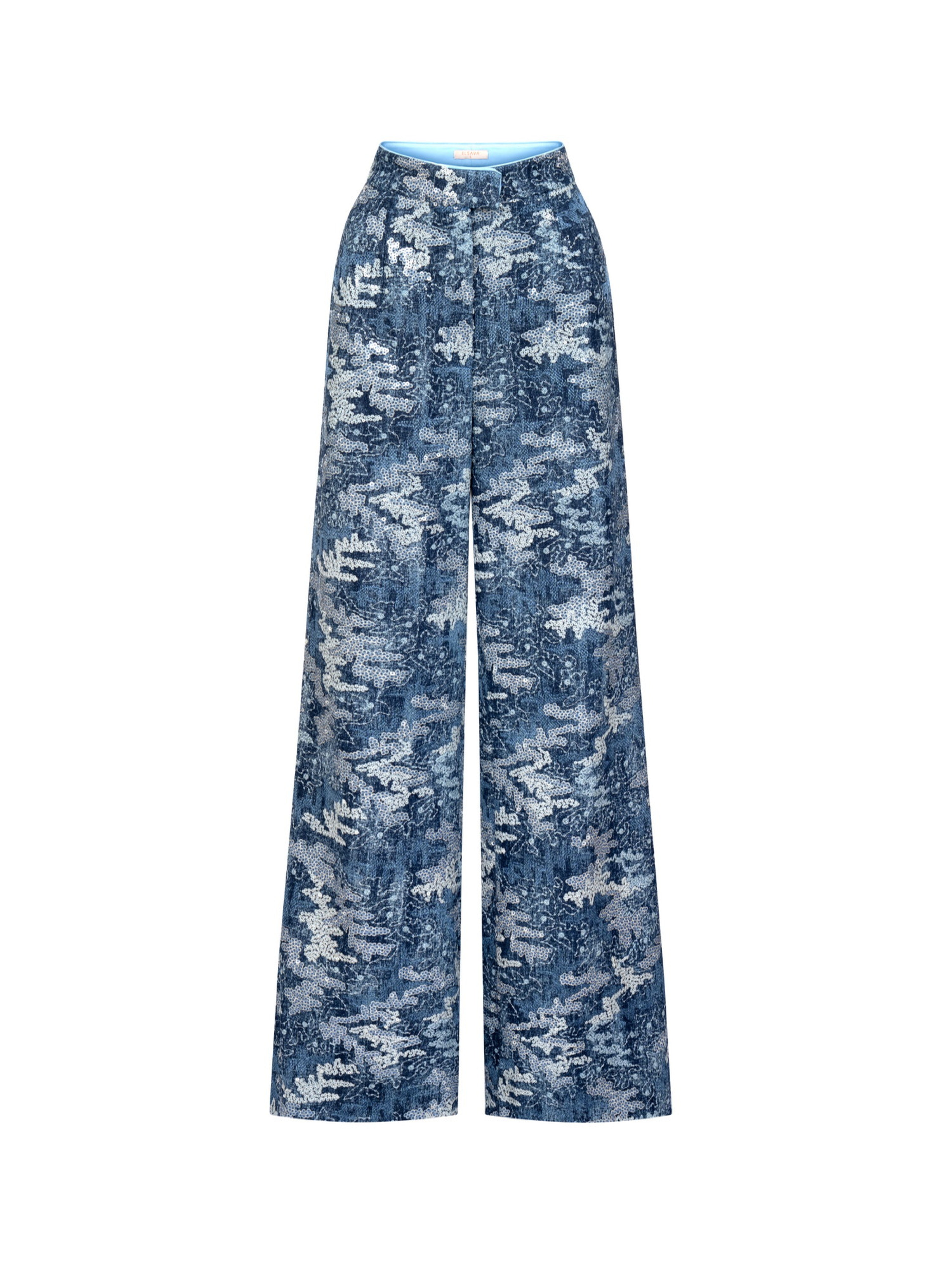 DENIM SEQUIN TROUSERS