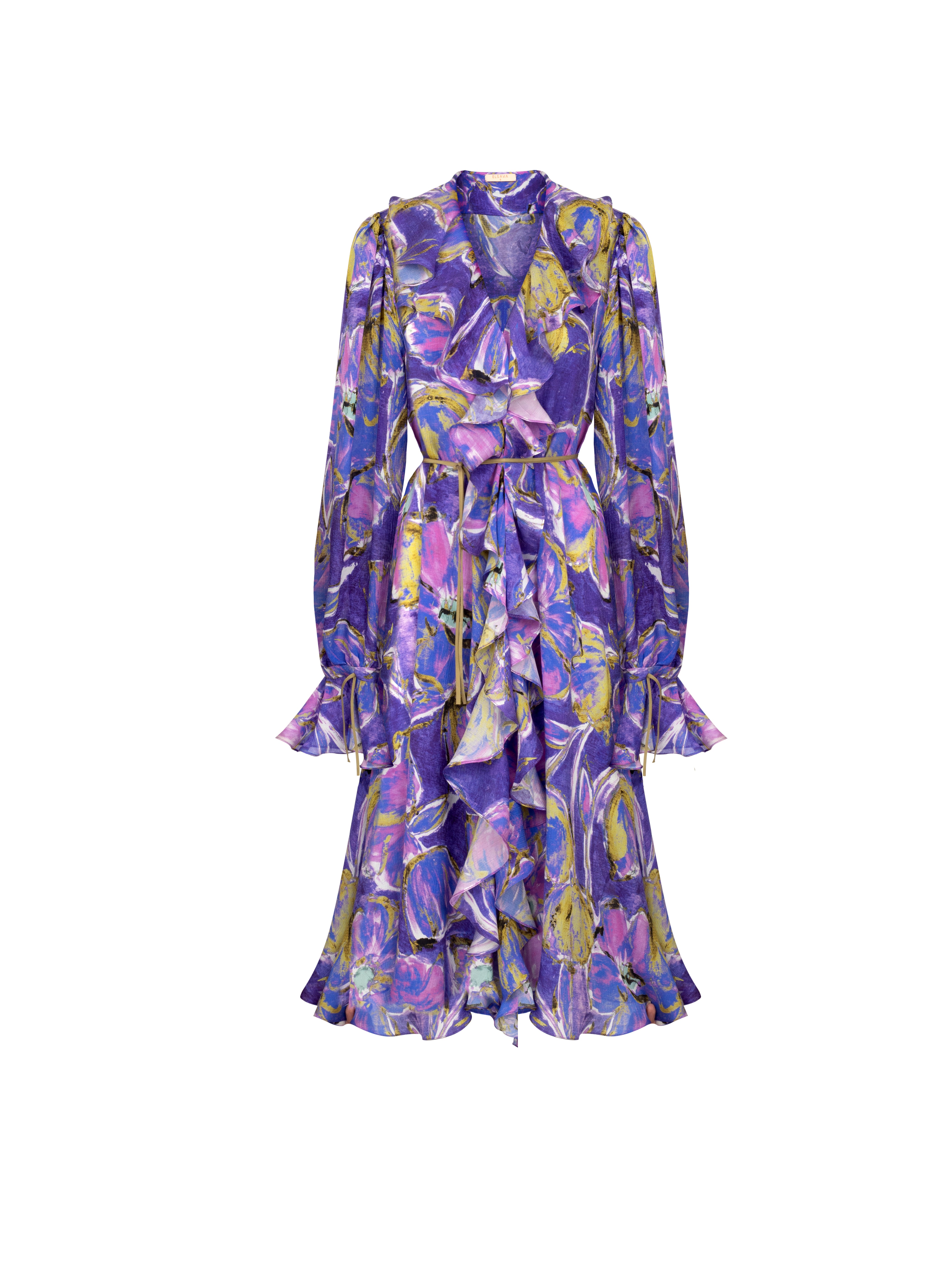 SUNSET IN BLOOM RUFFLE DRESS