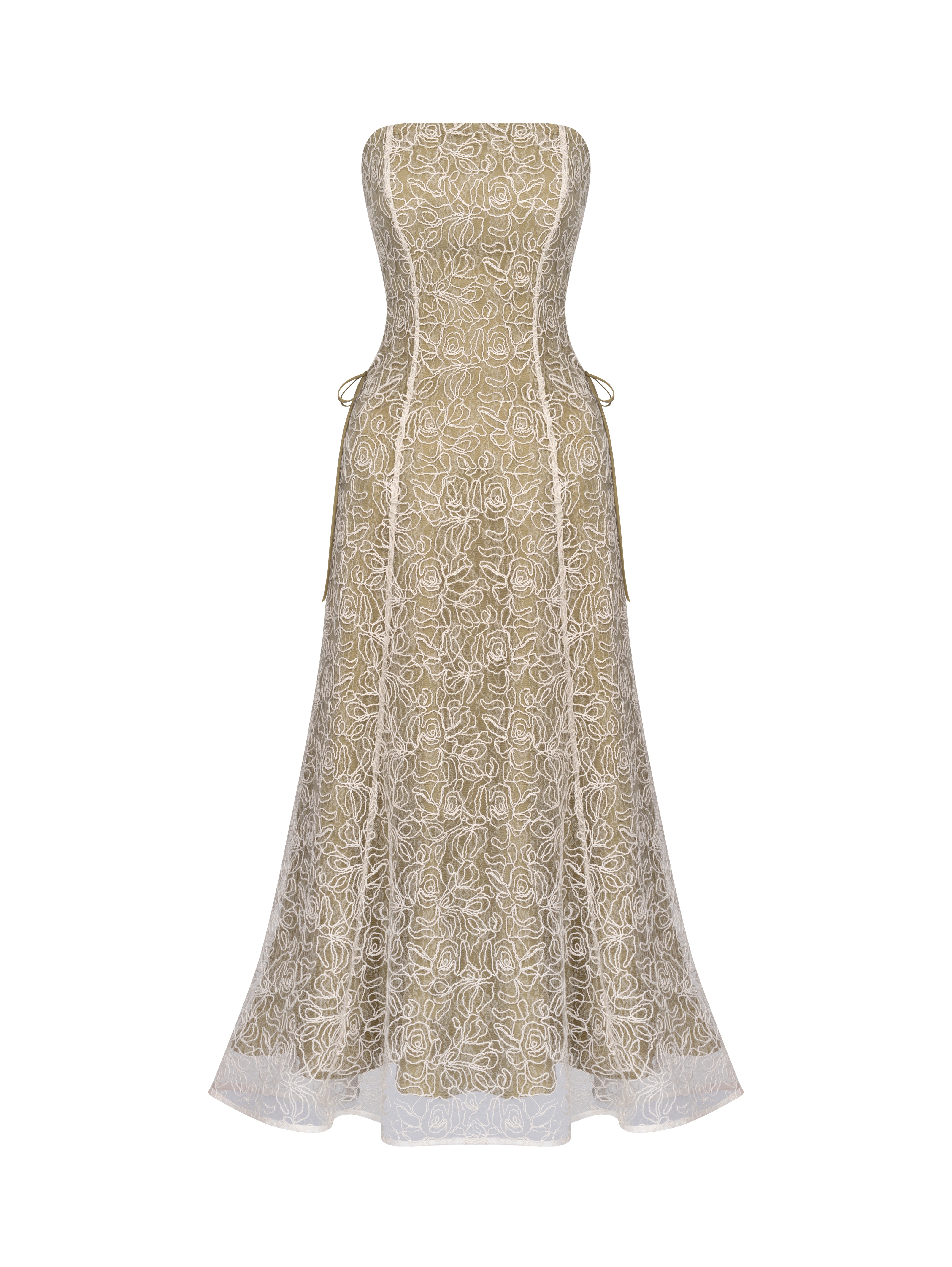 ELSAVA OLIVE BLOOM CORSET DRESS