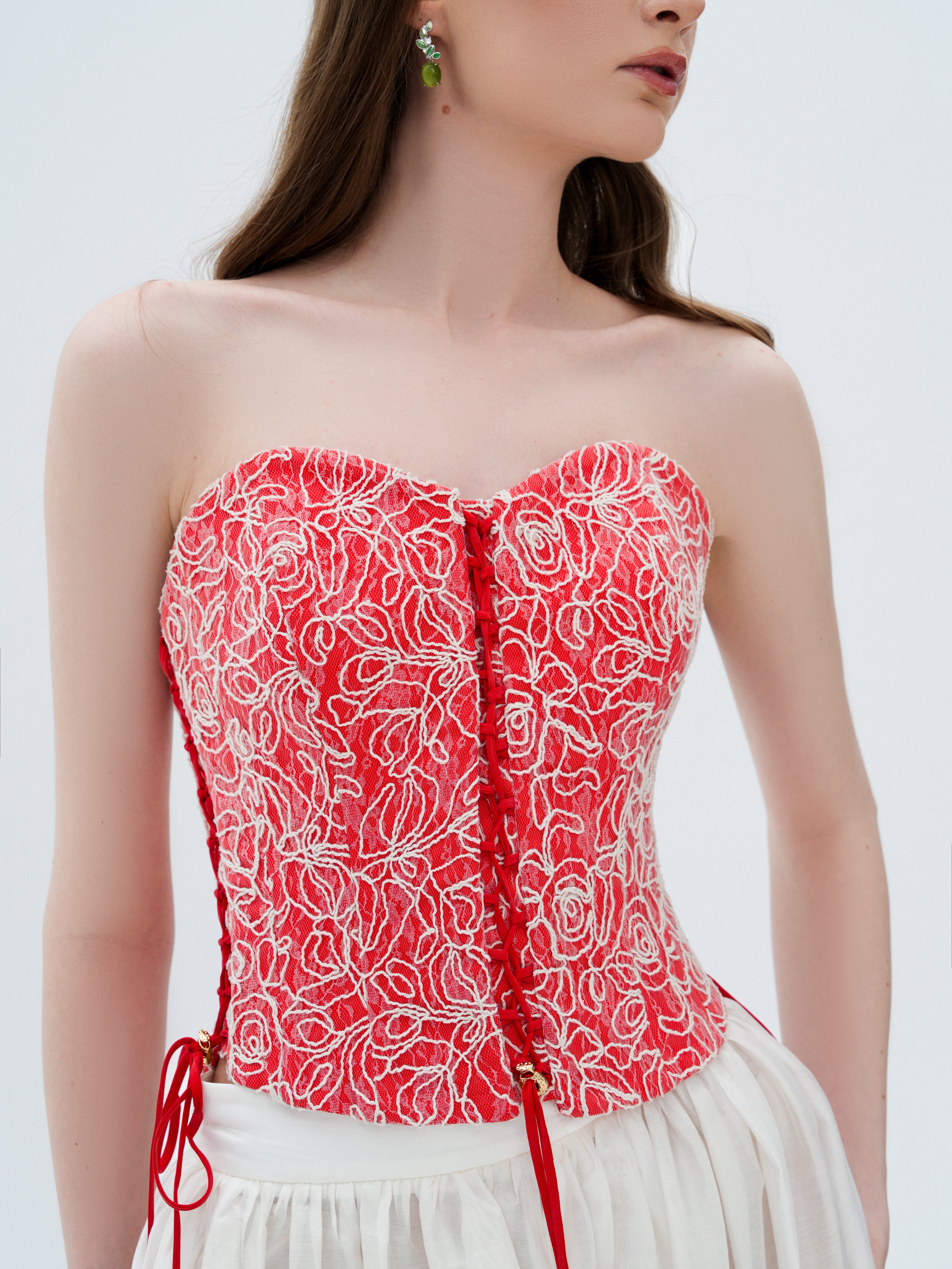 ELSAVA SCARLET BLOOM CORSET