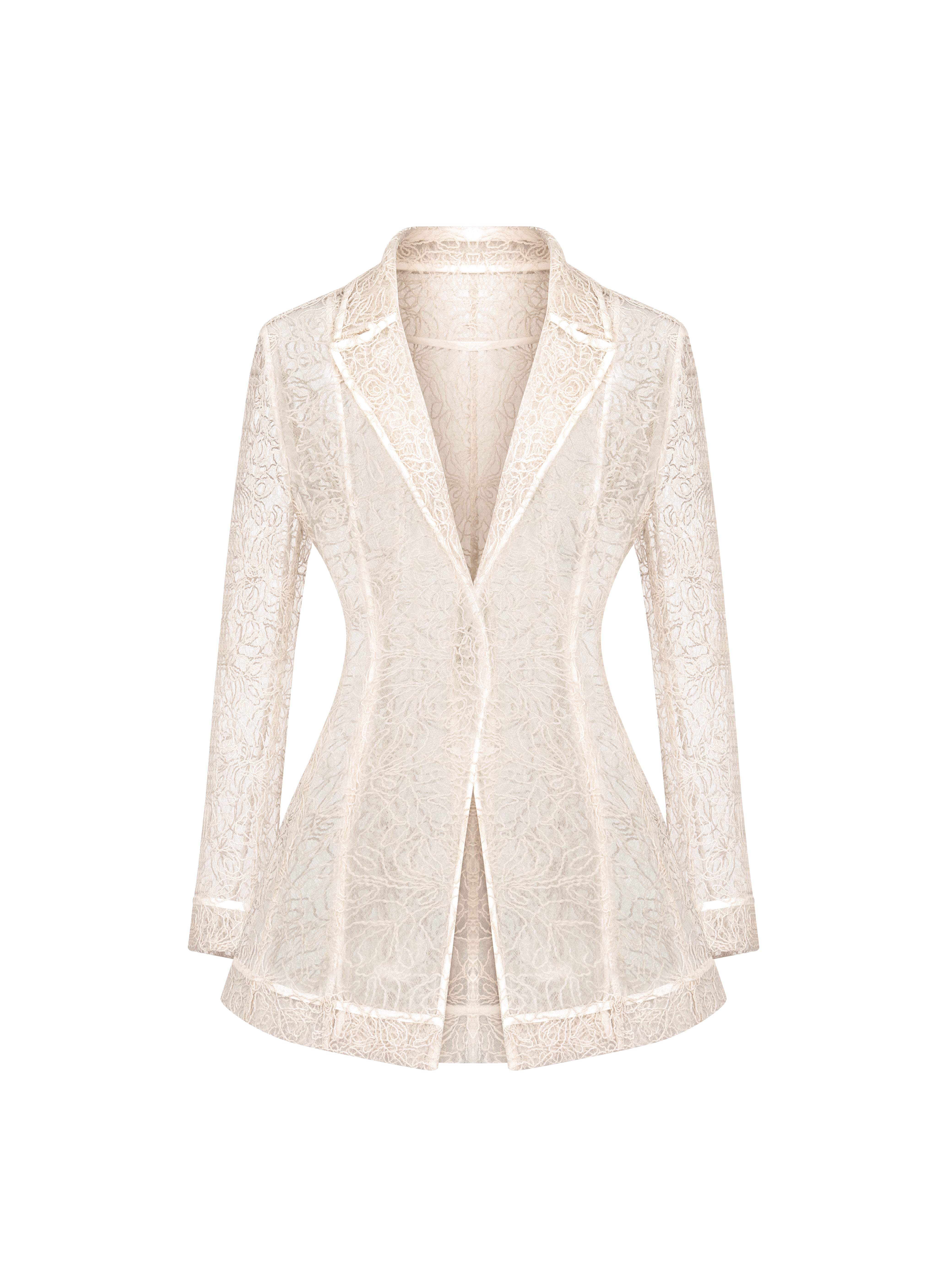 ELSAVA LACE TAILORED BLAZER IVORY