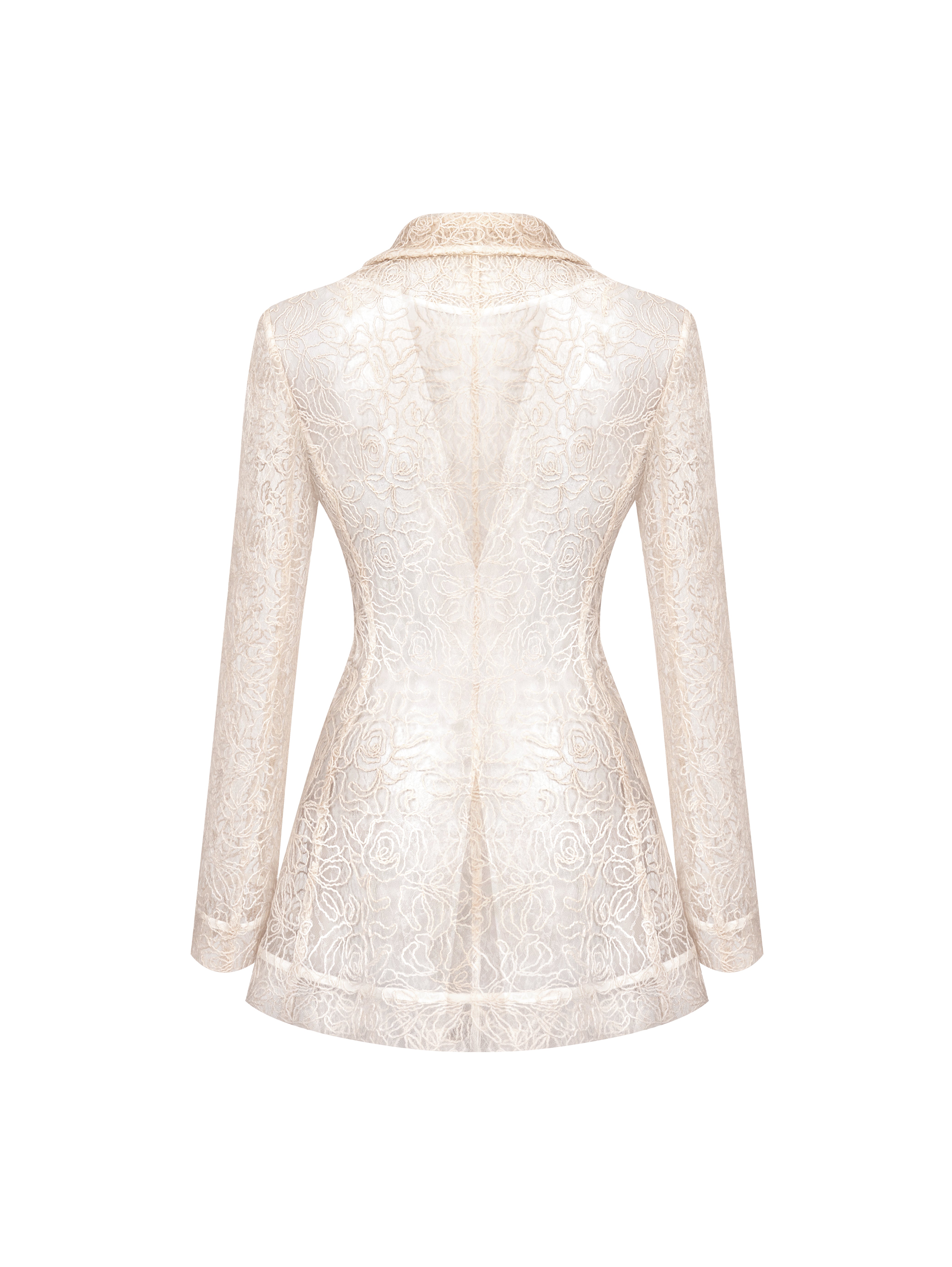 ELSAVA LACE TAILORED BLAZER IVORY