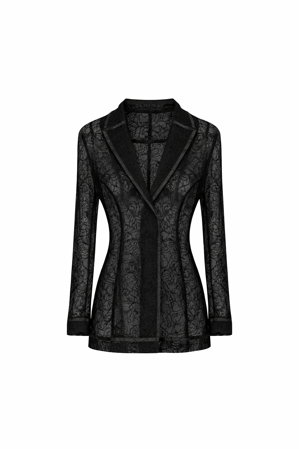 ELSAVA LACE TAILORED BLAZER BLACK