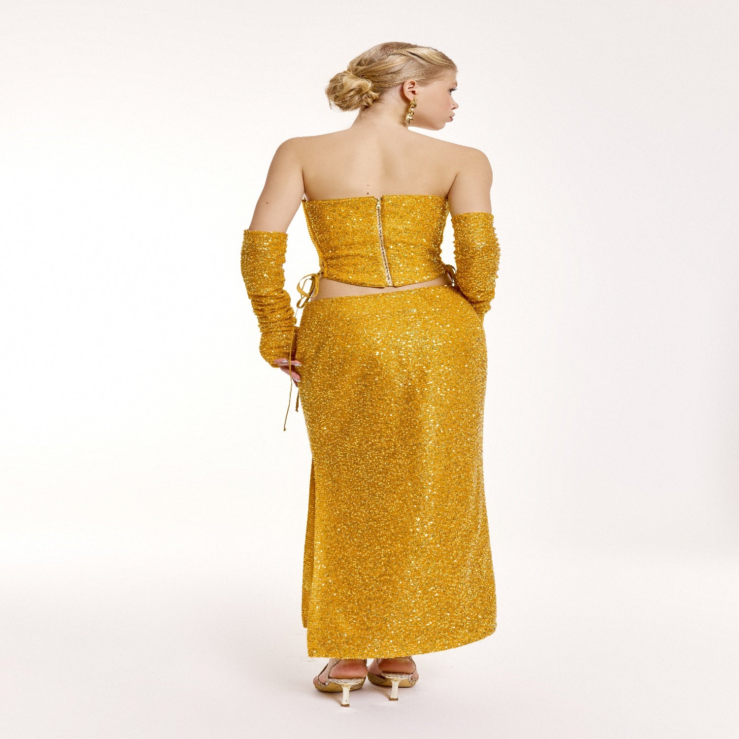 Корсет Lina с желтыми пайетками