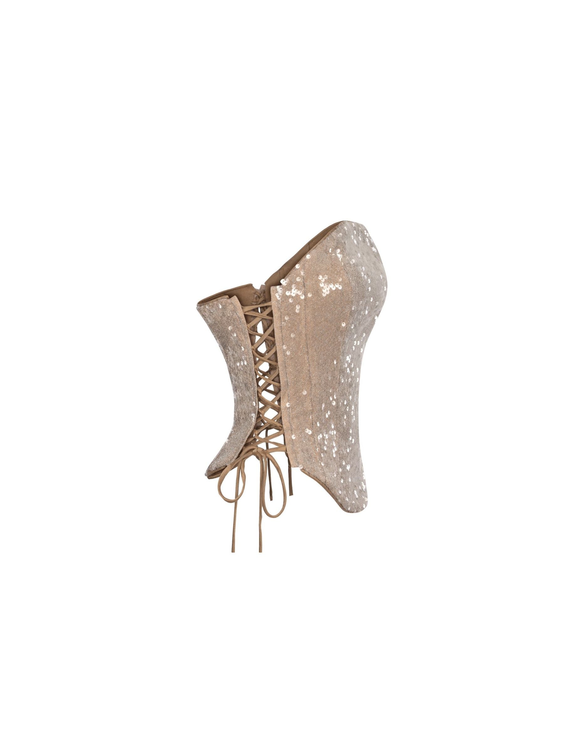 Riva Silver Sequin Corset