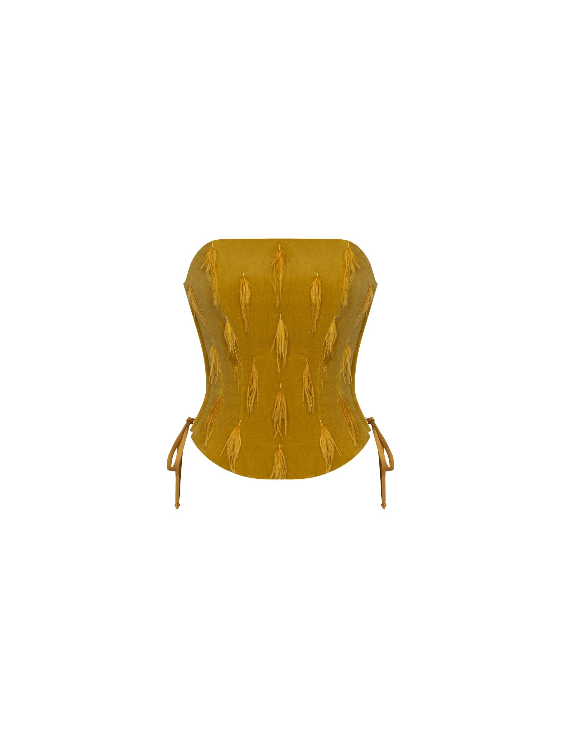 Woven Feather Corset – Sunshine Yellow
