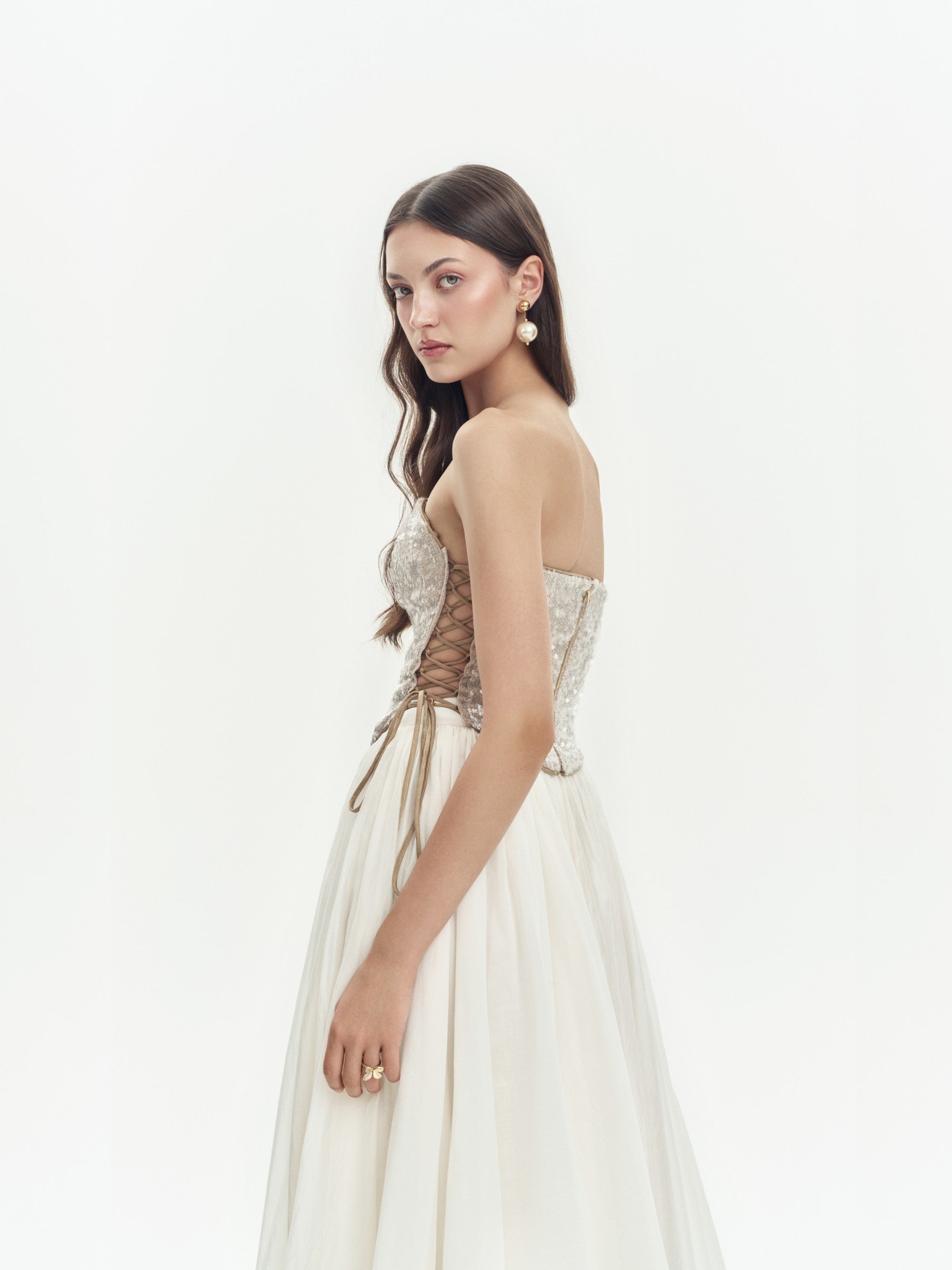 Riva Silver Sequin Corset