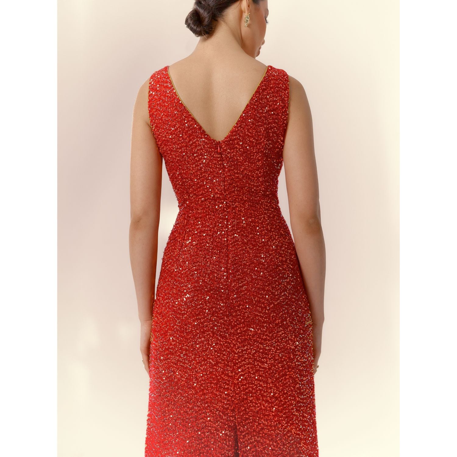 فستان ريفا أحمر ترتر