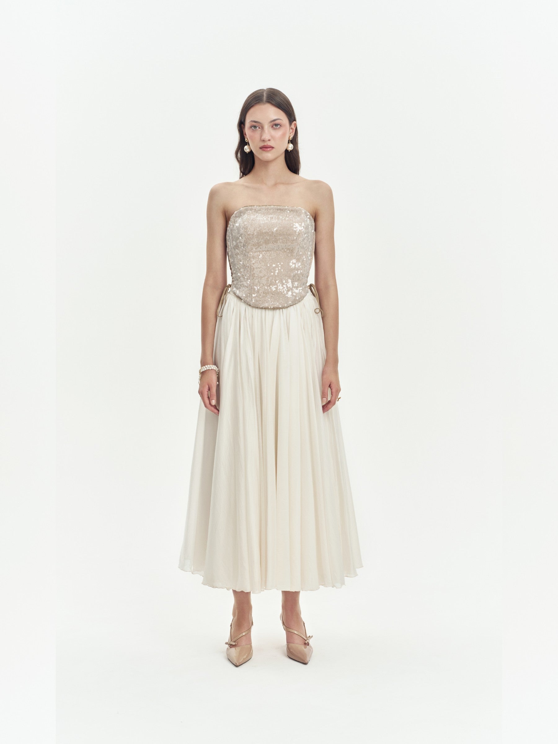 Riva Silver Sequin Corset