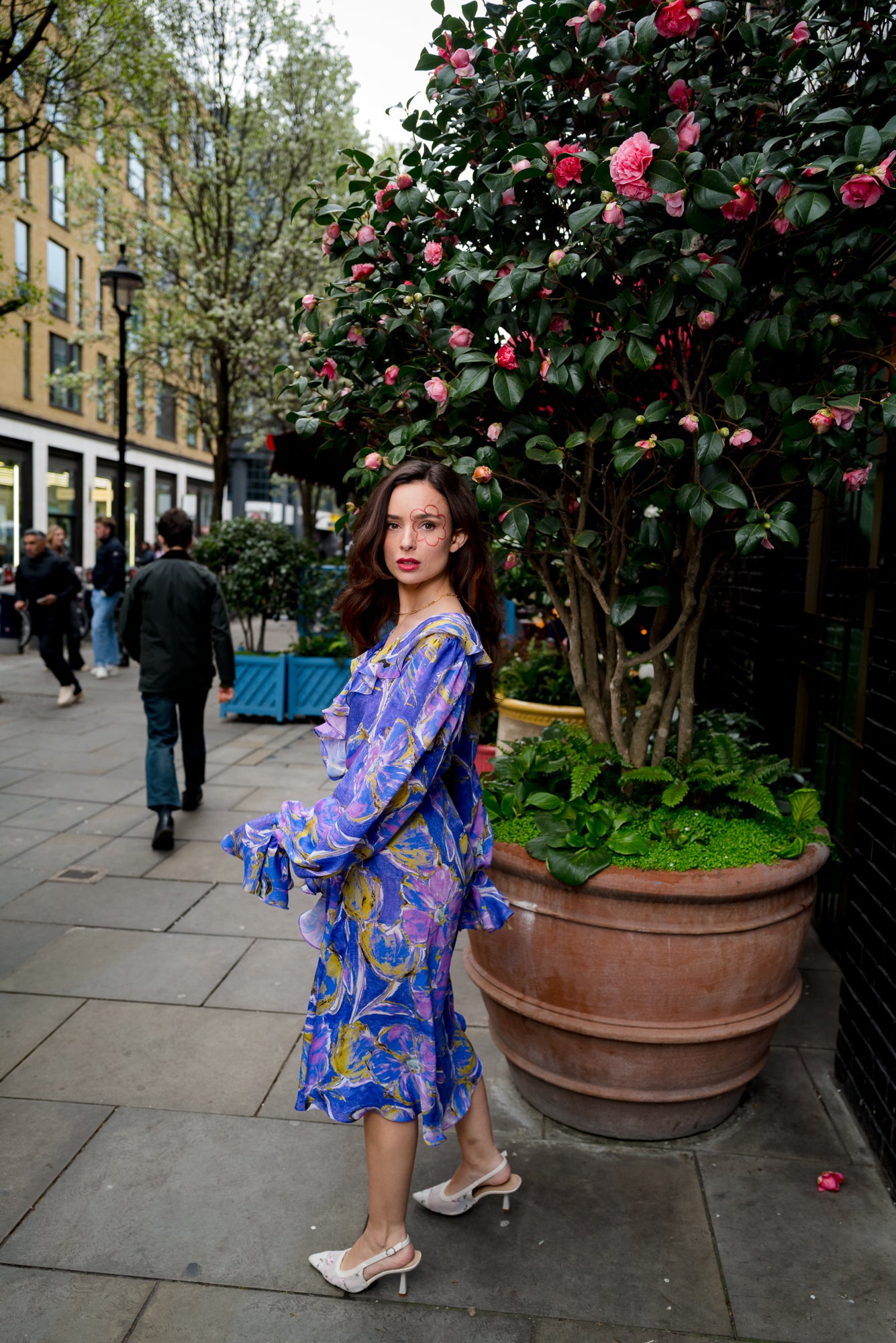 SUNSET IN BLOOM RUFFLE DRESS
