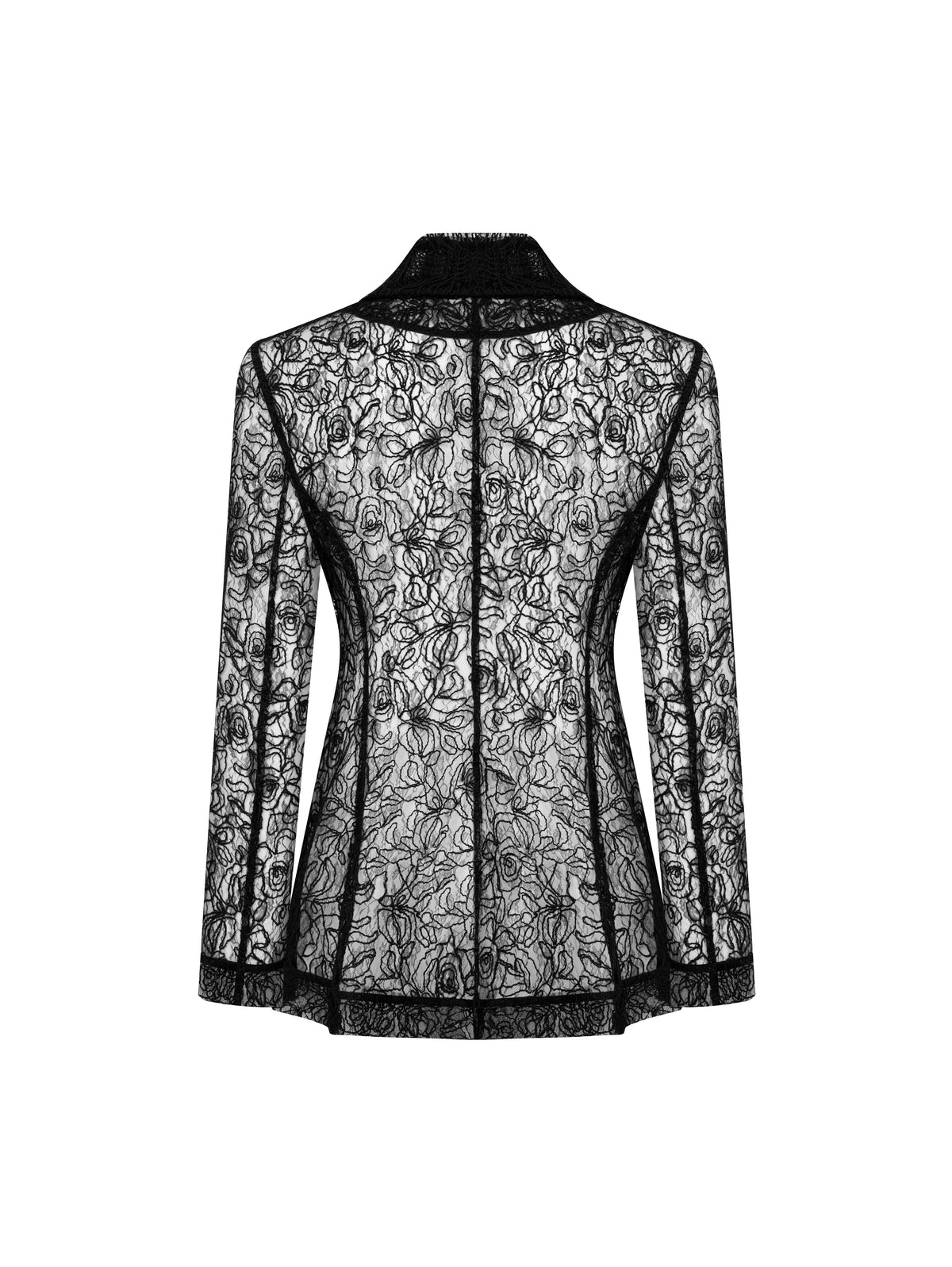 ELSAVA LACE TAILORED BLAZER BLACK