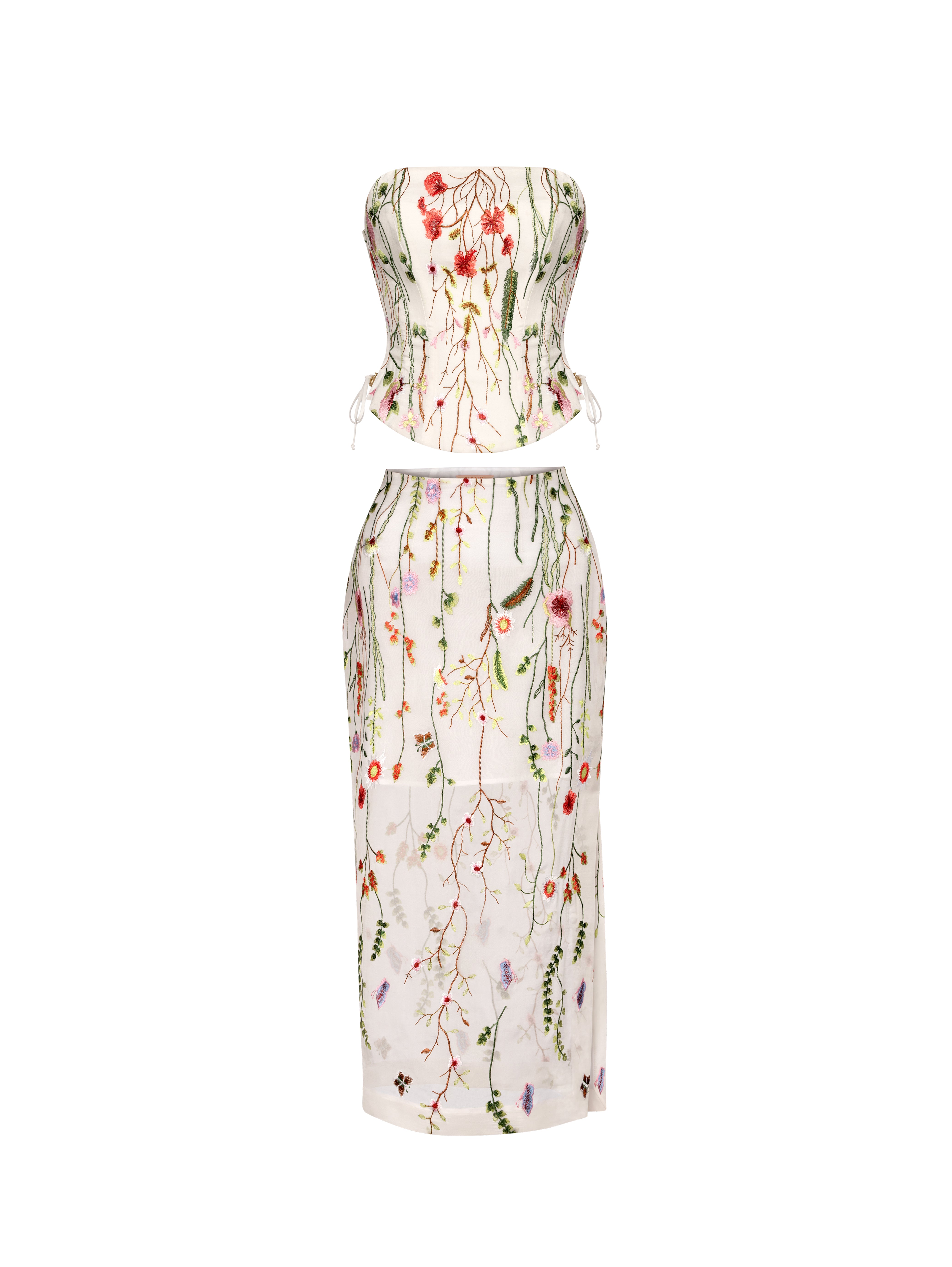 Flora Silk Corset and Skirt