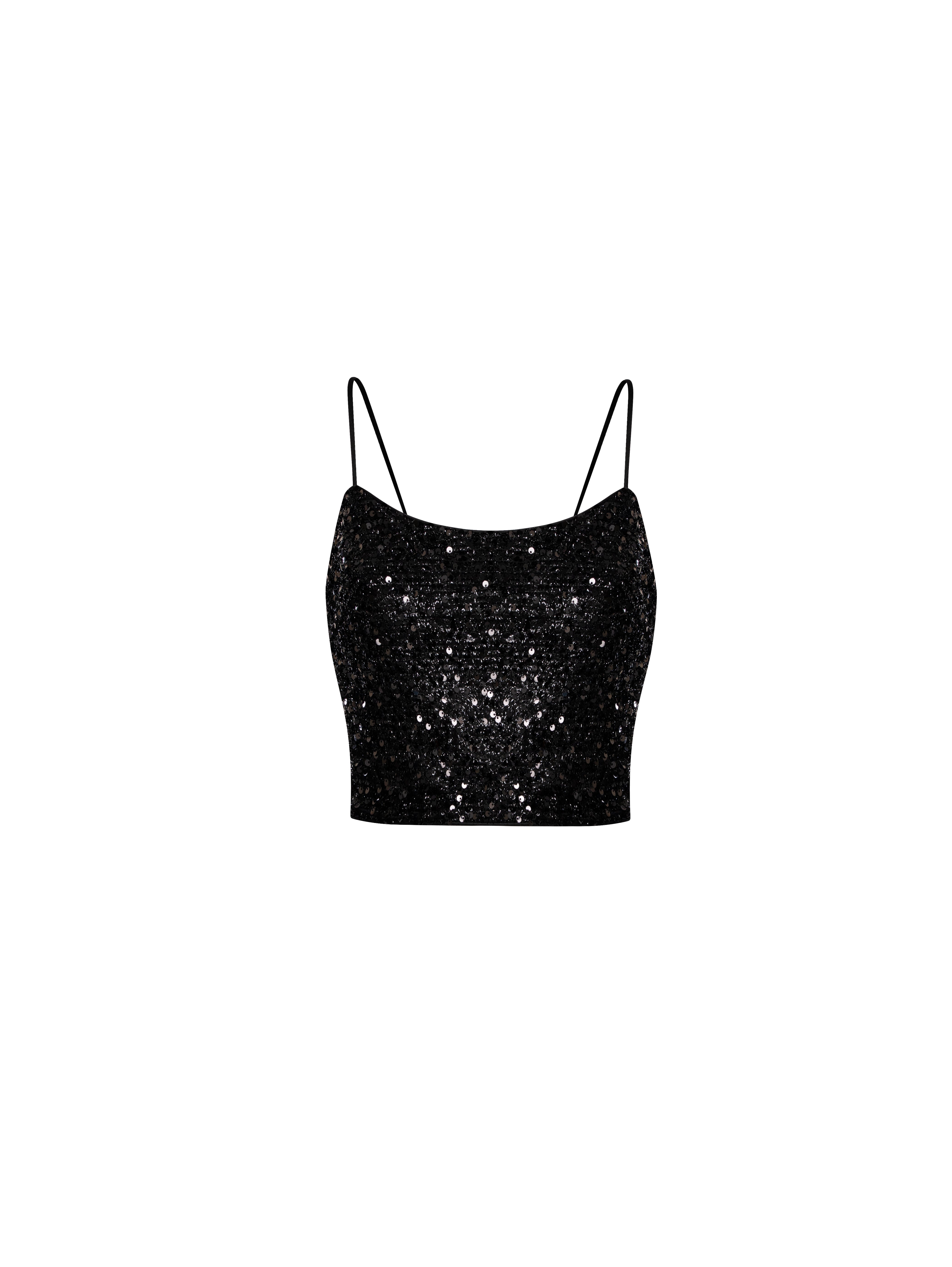 Nox Black Sequin Top