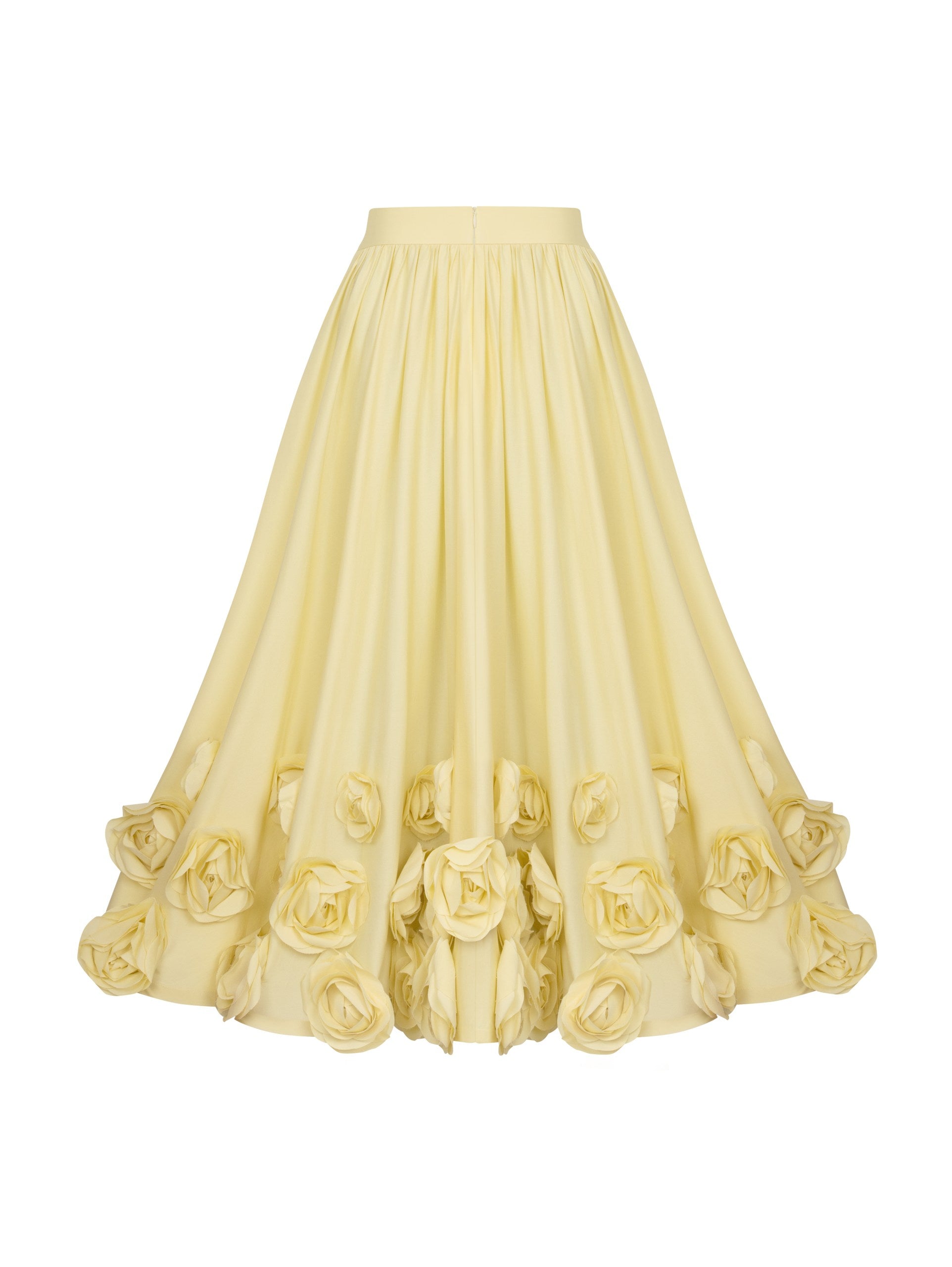 Milky Yellow Skirt With Flowers