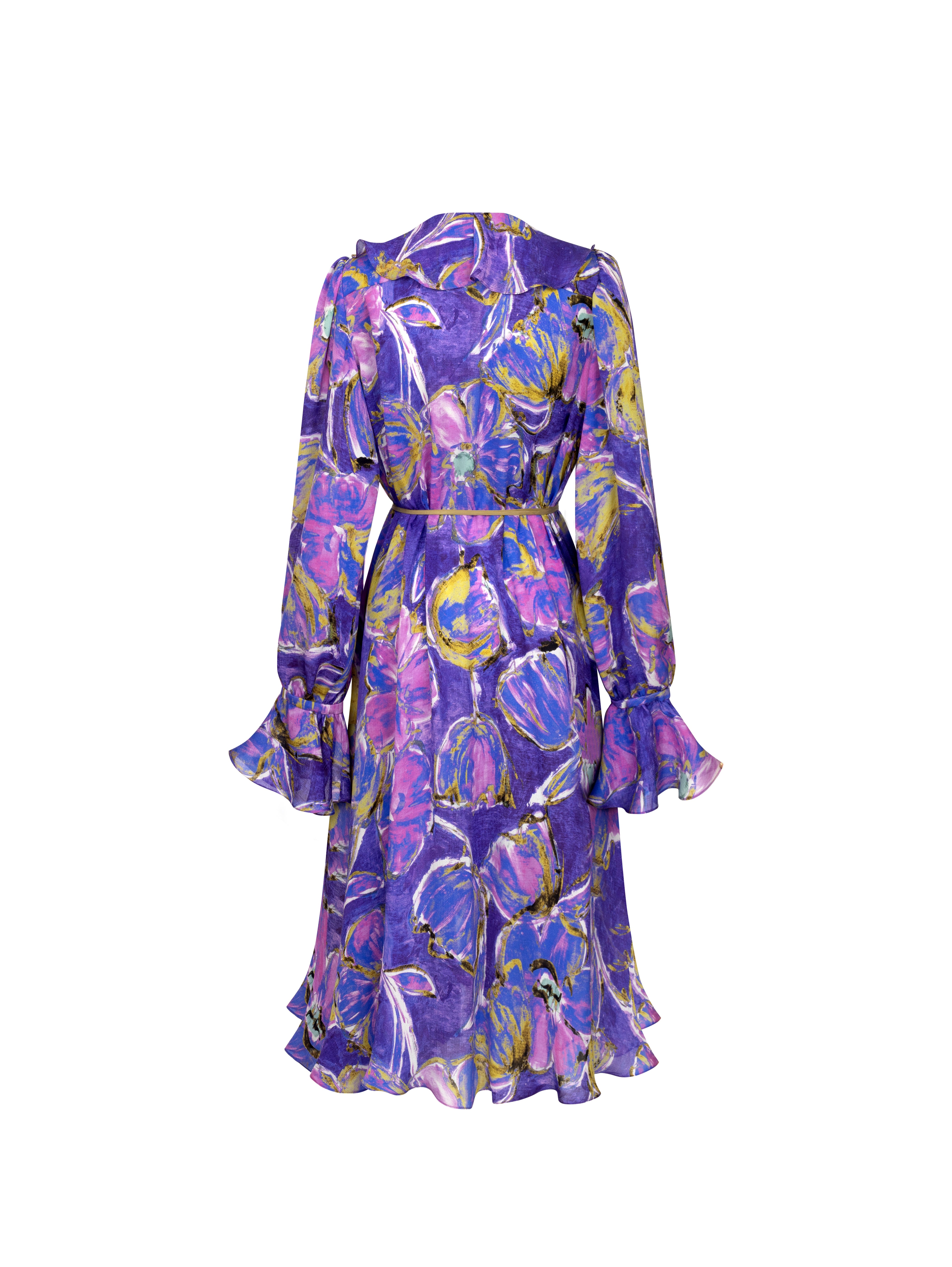 SUNSET IN BLOOM RUFFLE DRESS