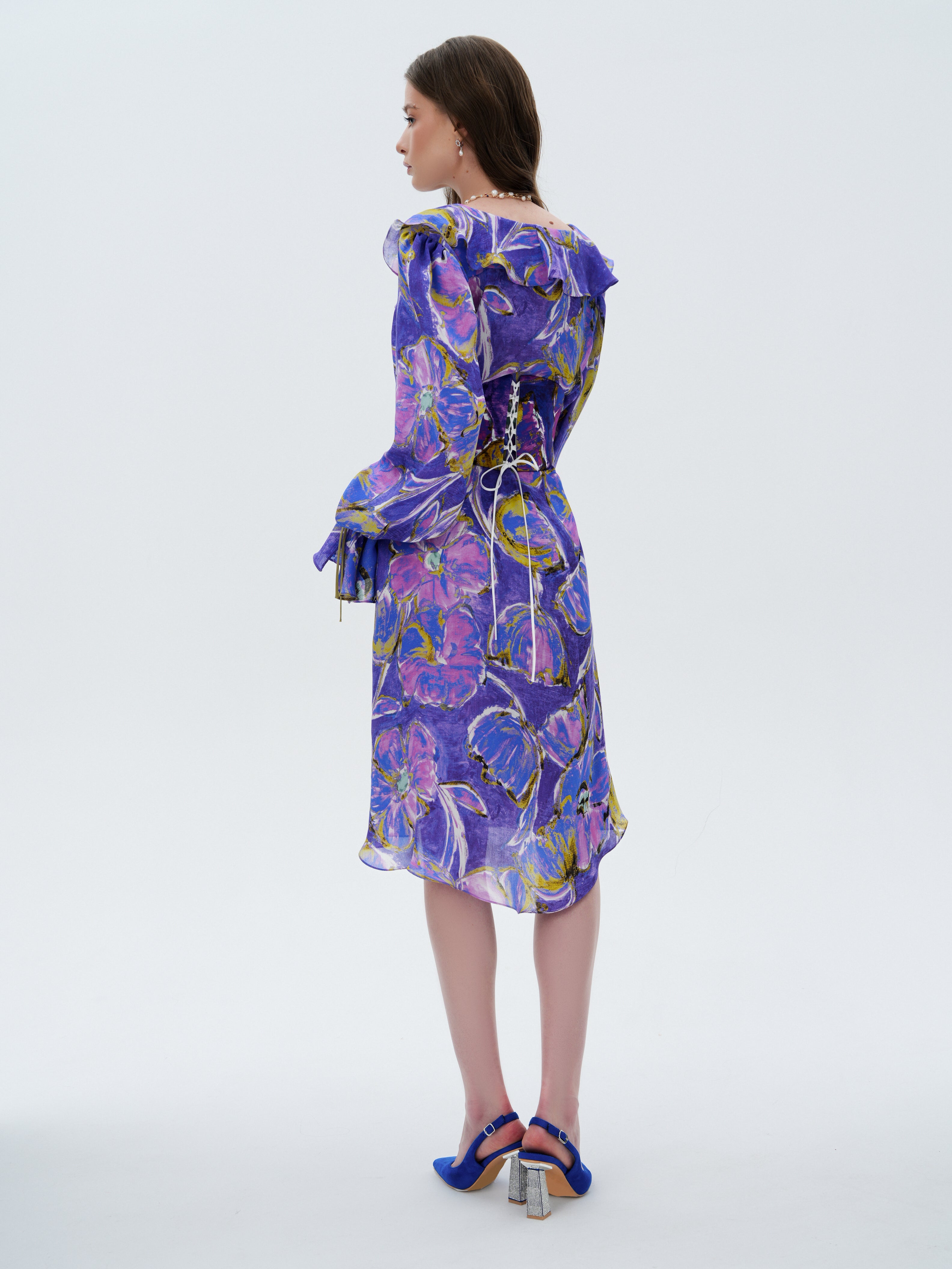 SUNSET IN BLOOM RUFFLE DRESS