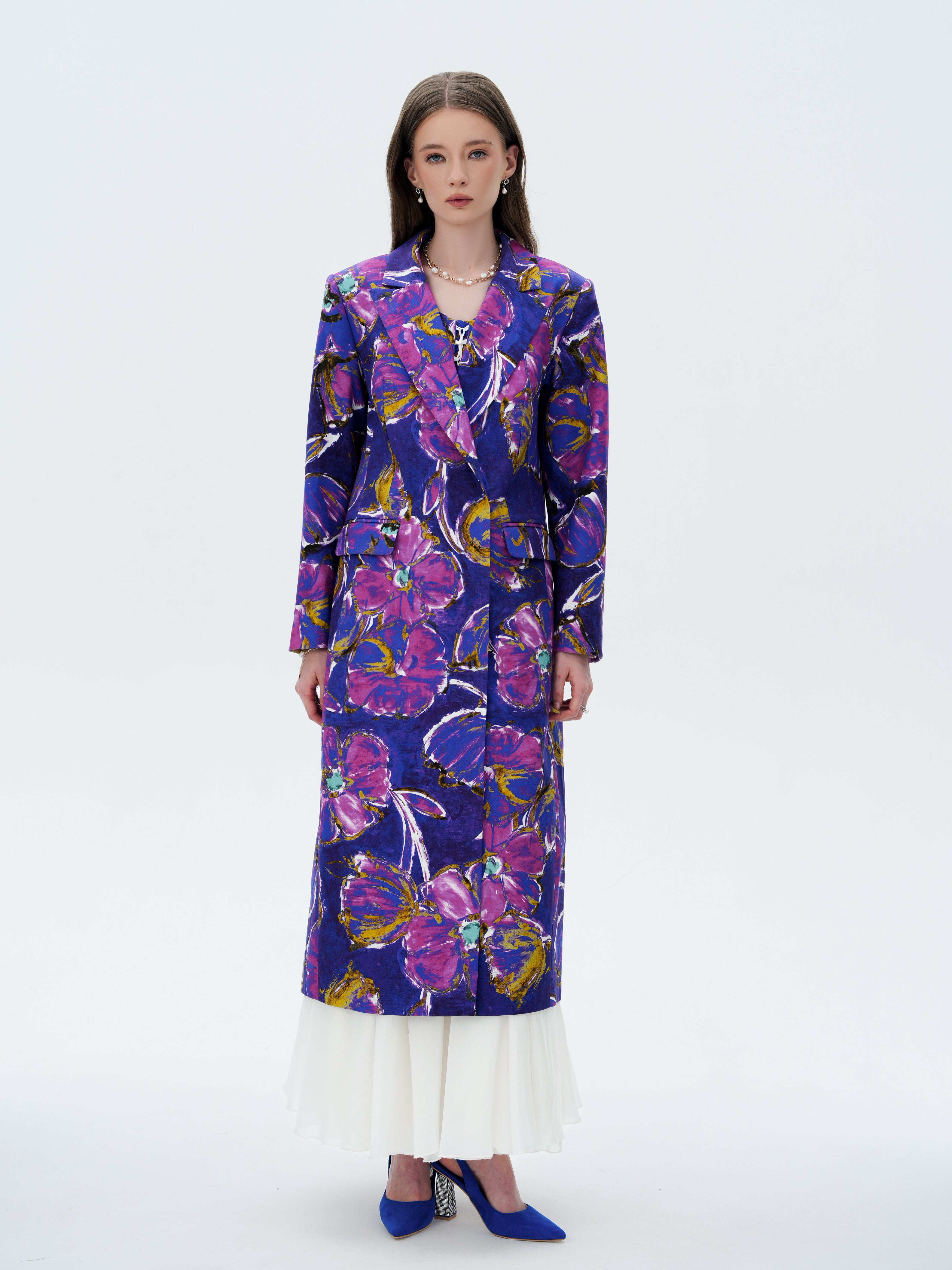SUNSET IN BLOOM LONGLINE BLAZER