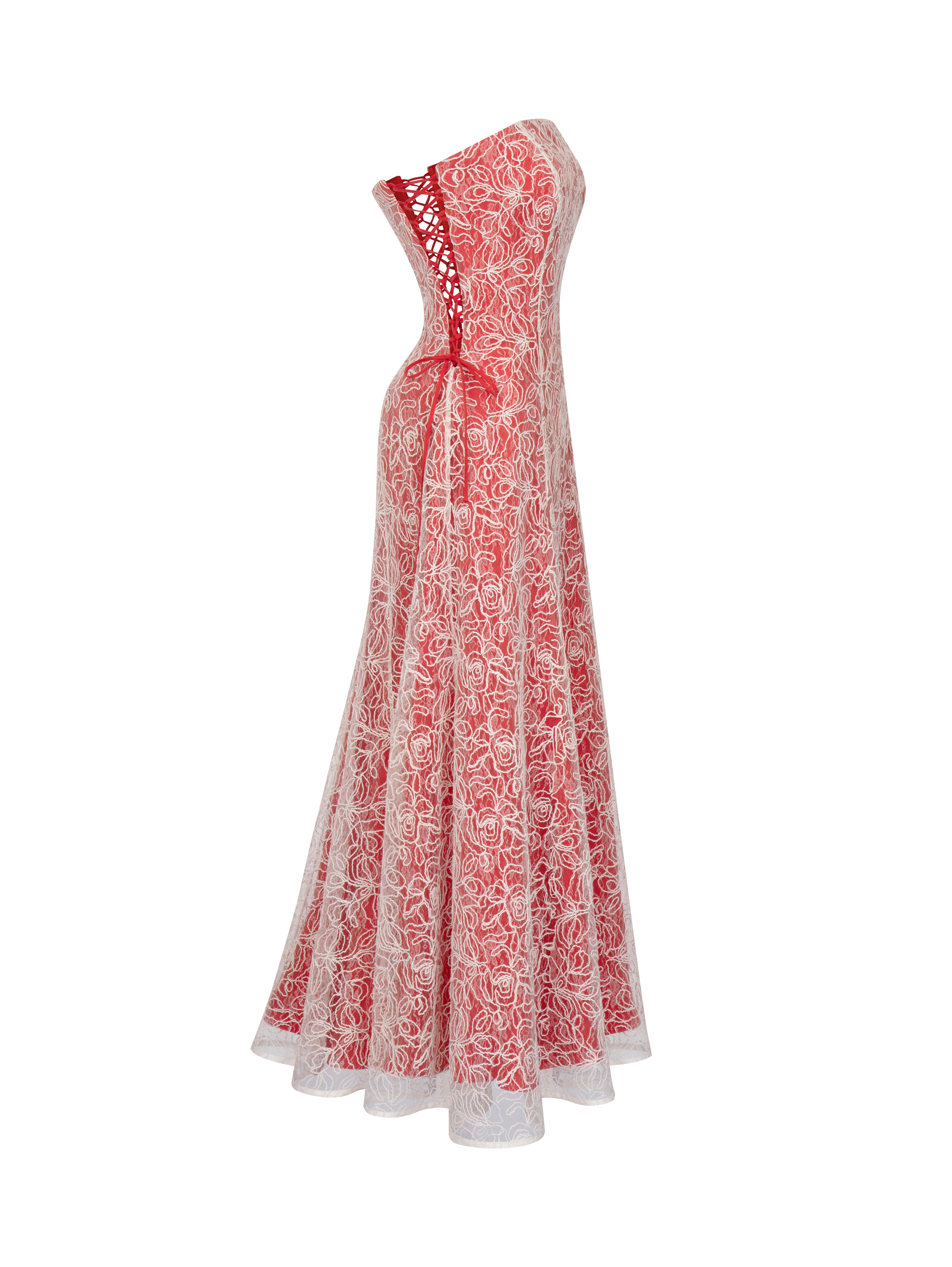 ELSAVA SCARLET BLOOM CORSET DRESS