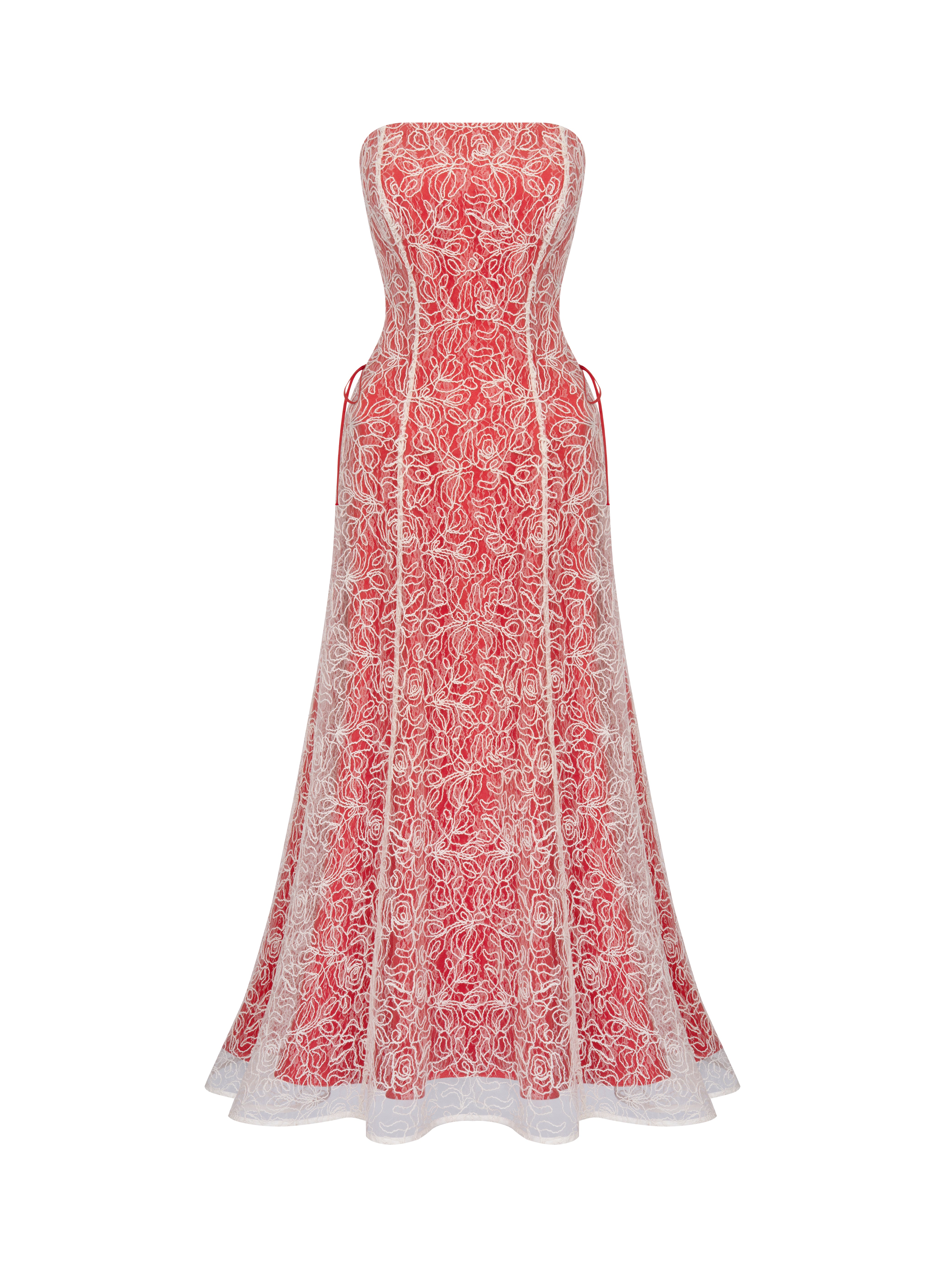 ELSAVA SCARLET BLOOM CORSET DRESS