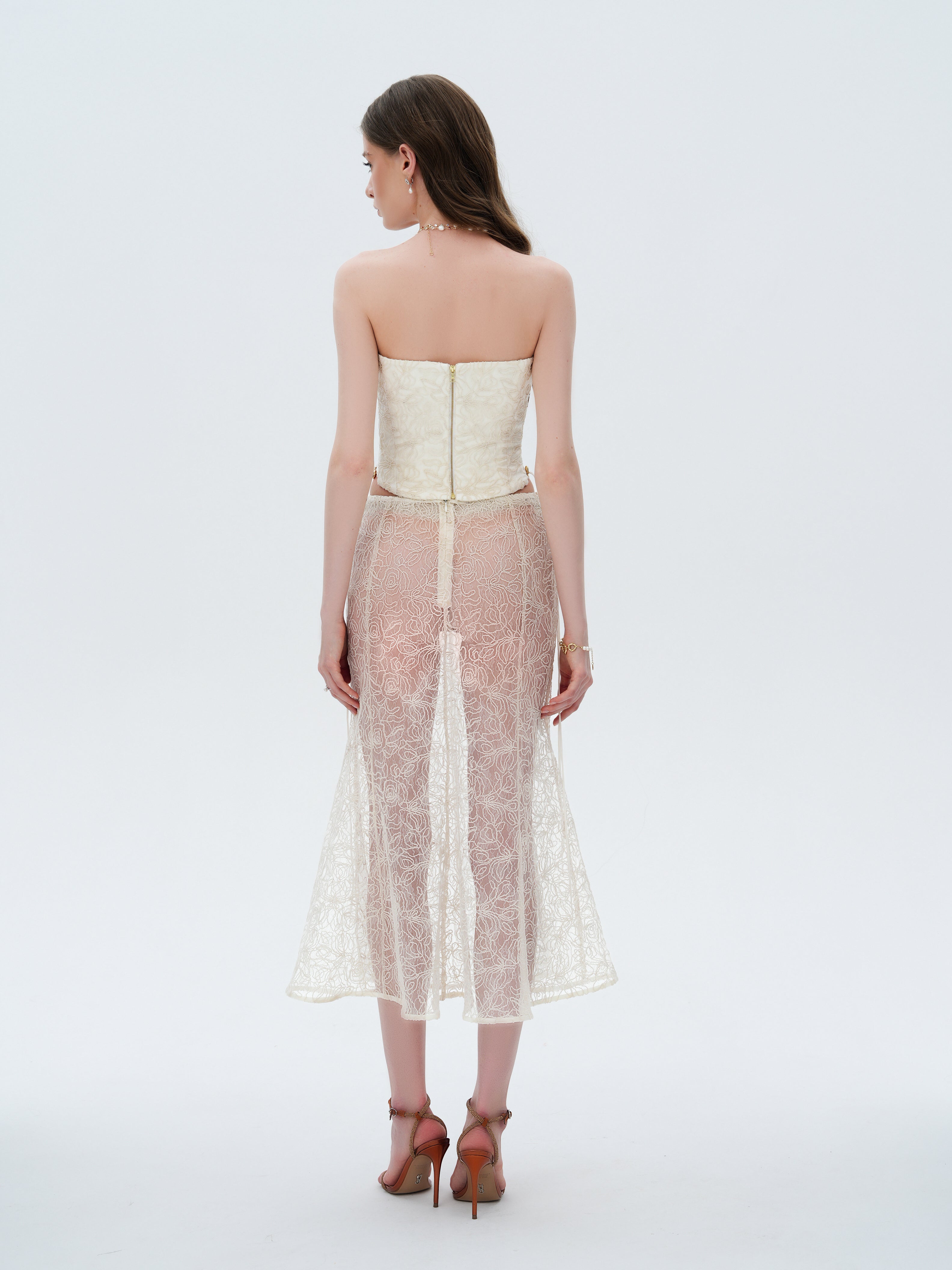 ELSAVA IVORY BLOOM CORSET