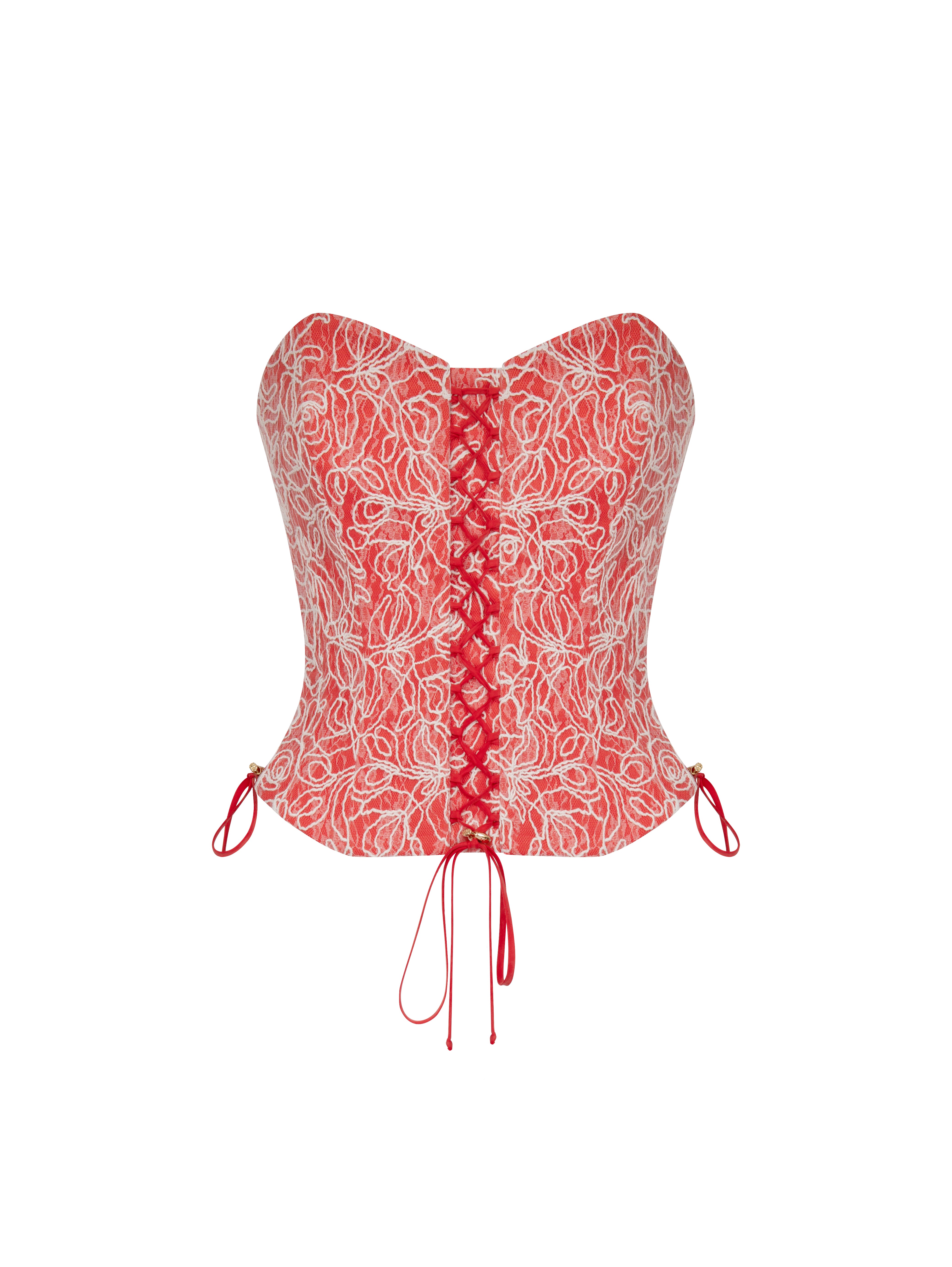 ELSAVA SCARLET BLOOM CORSET