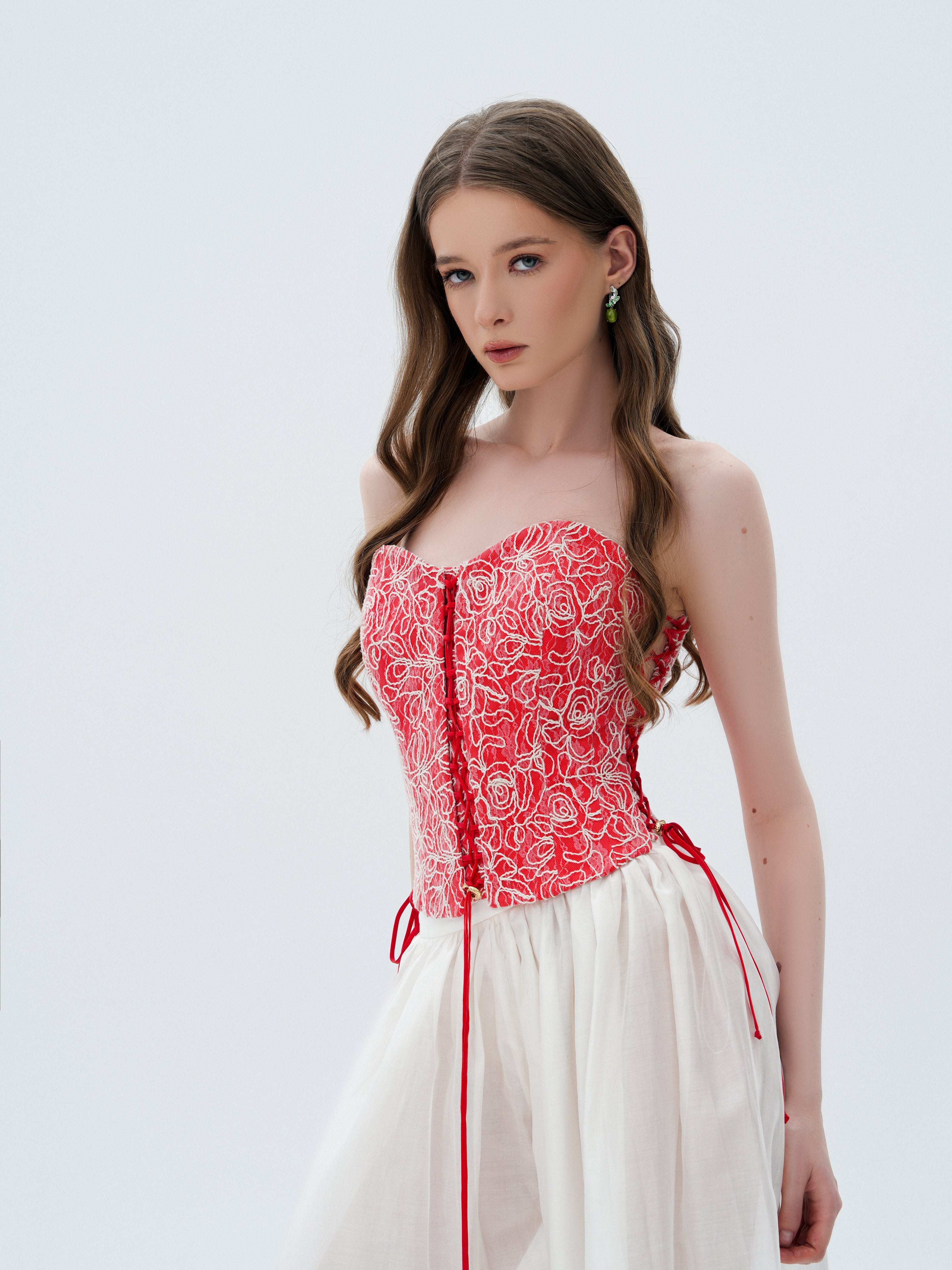 ELSAVA SCARLET BLOOM CORSET