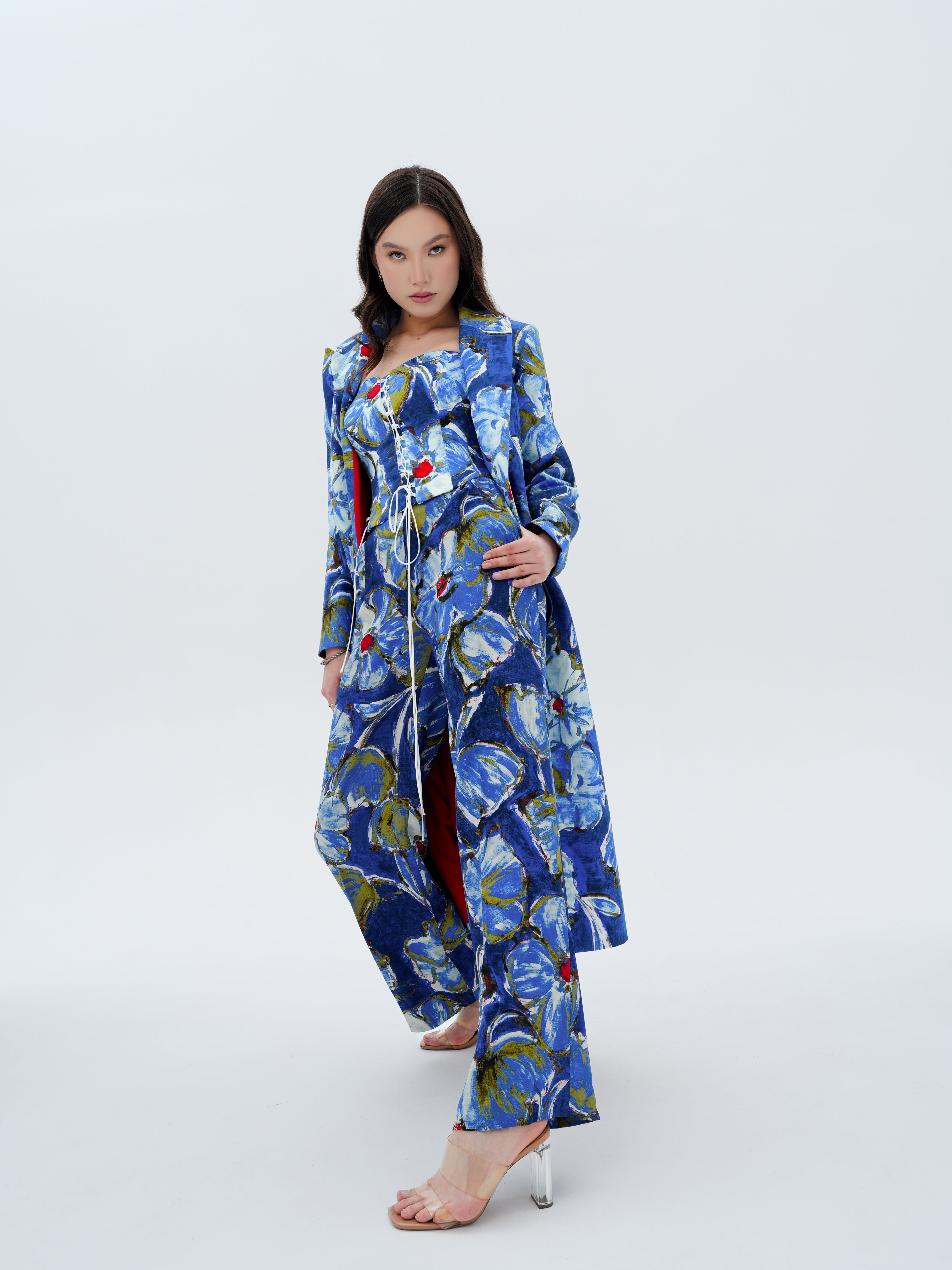ELSAVA BLUE OF SILENCE LONGLINE BLAZER