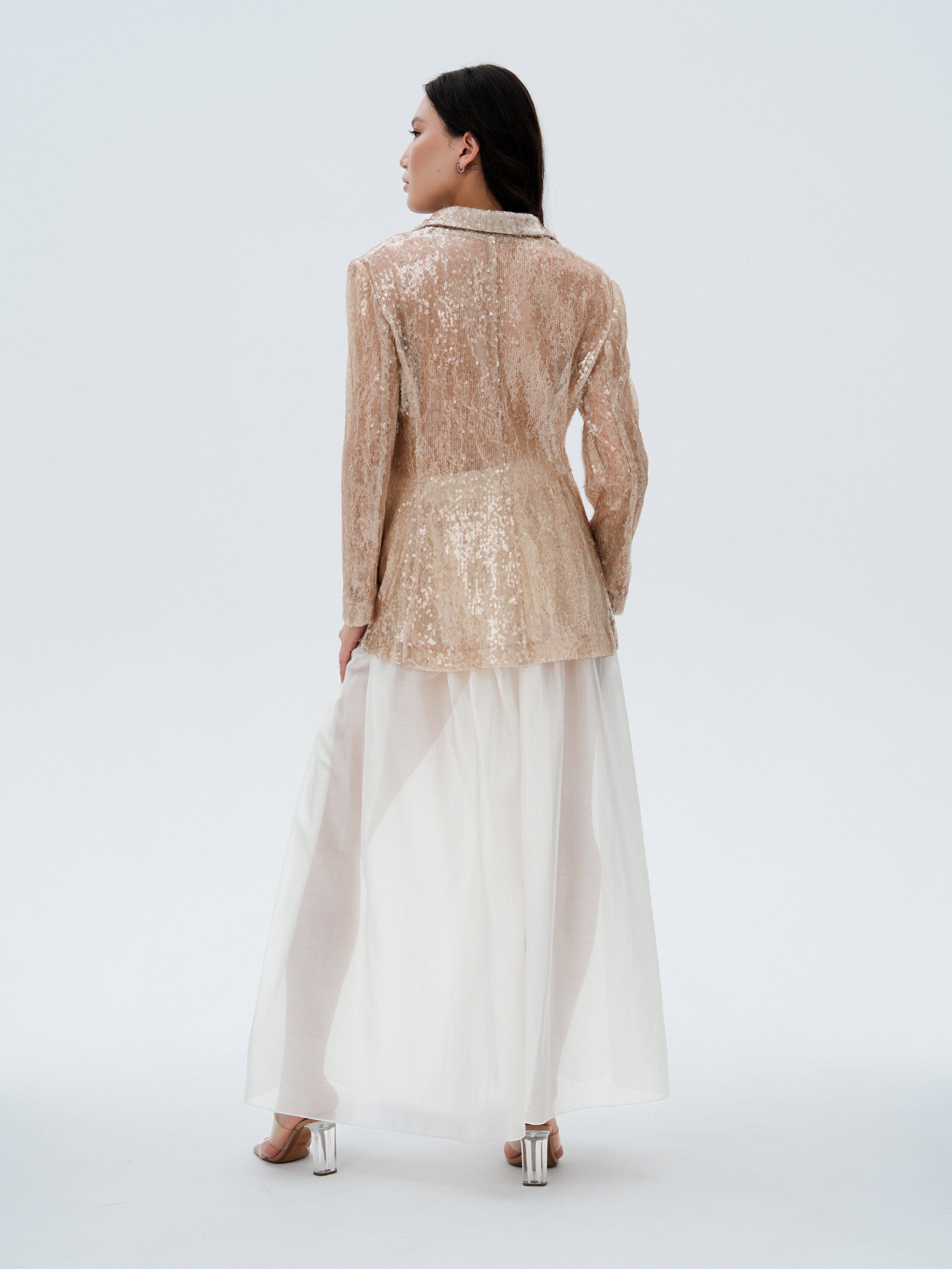 BEIGE SEQUIN JACKET
