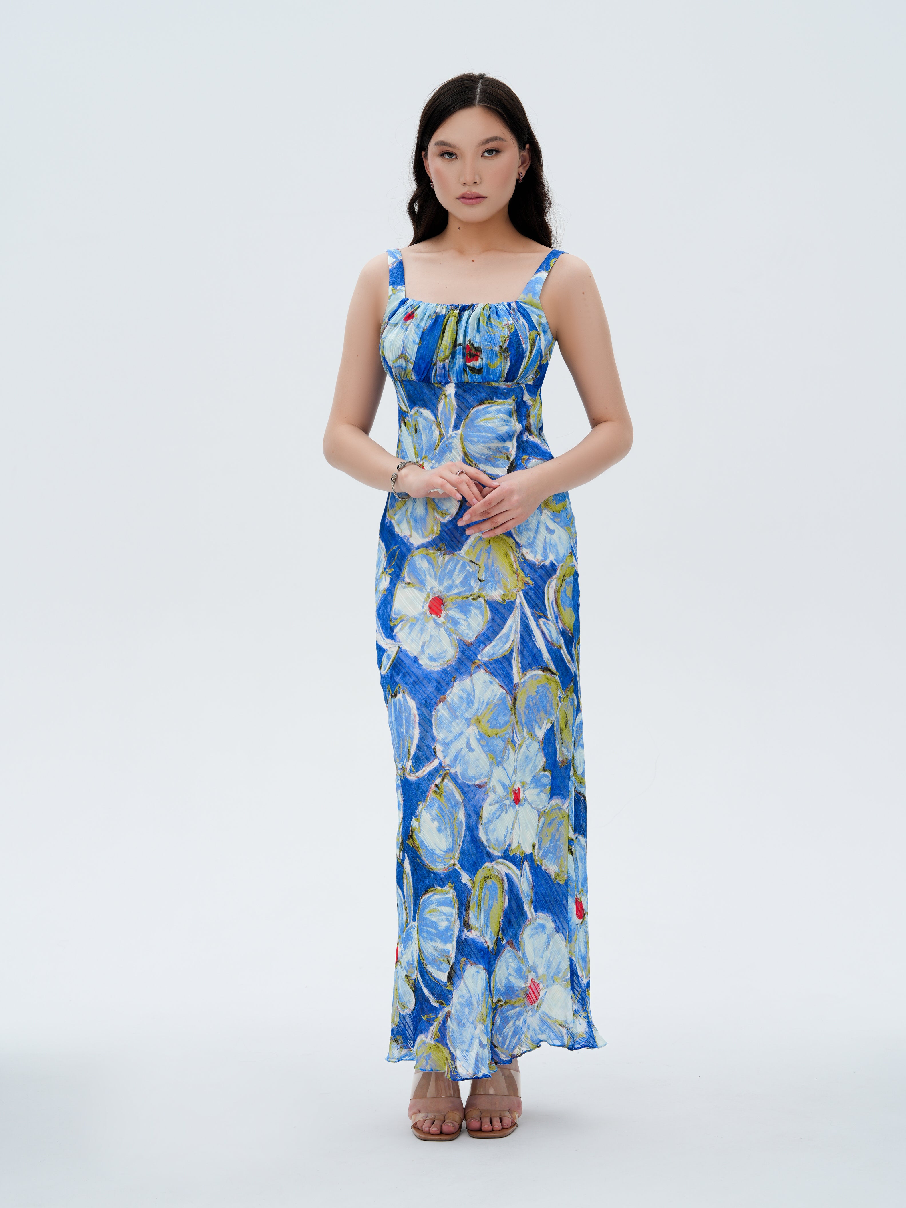 BLUE OF SILENCE MAXI DRESS