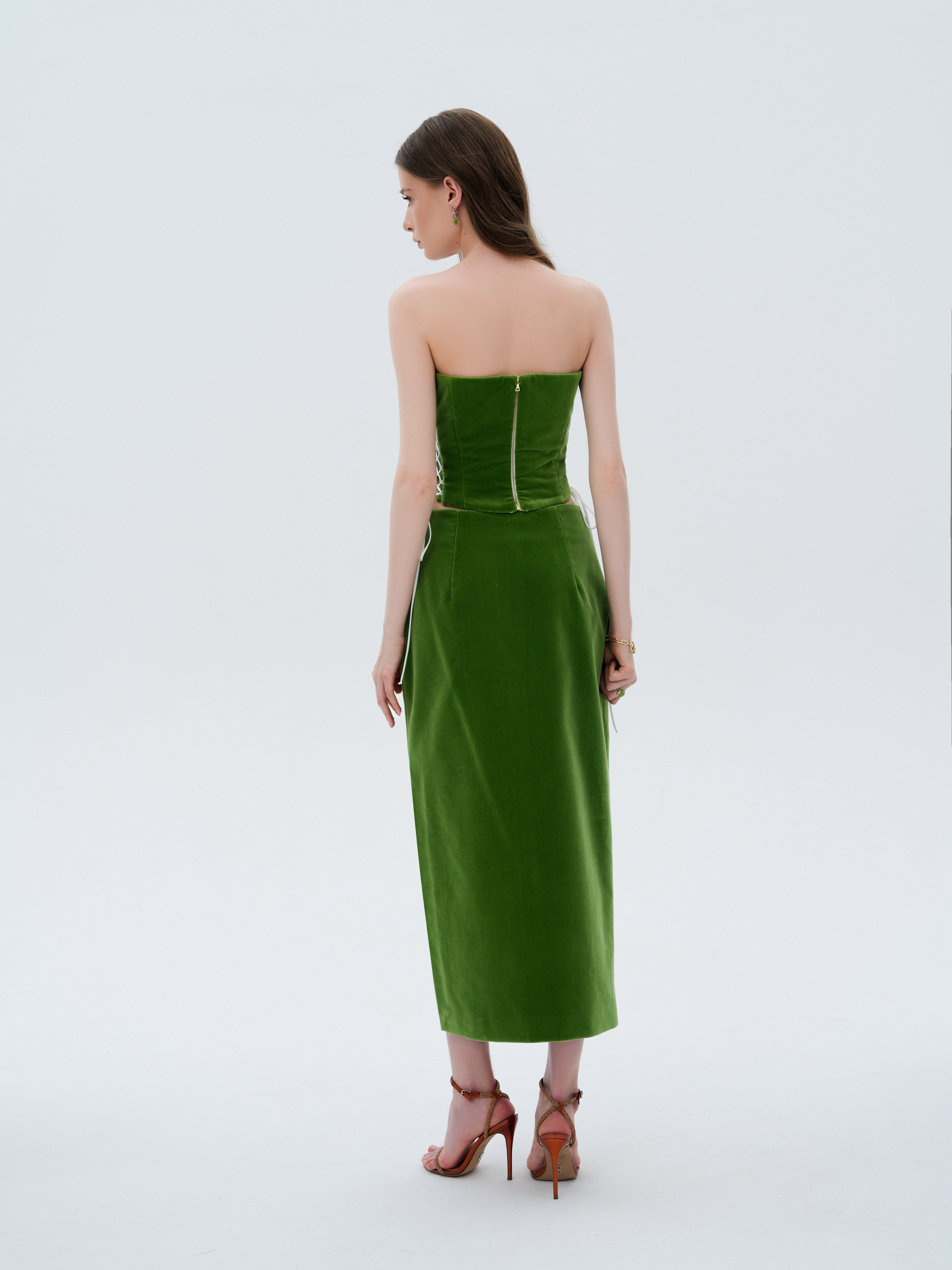 GREEN VELOUR CORSET