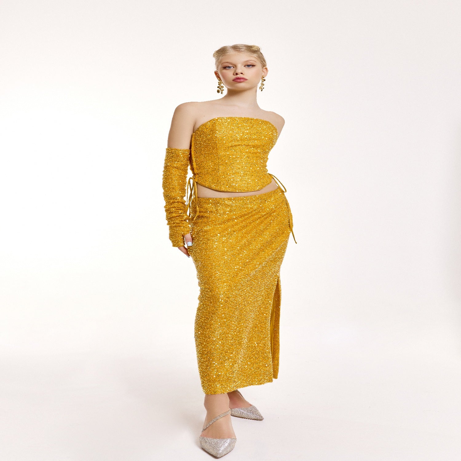 Корсет Lina с желтыми пайетками