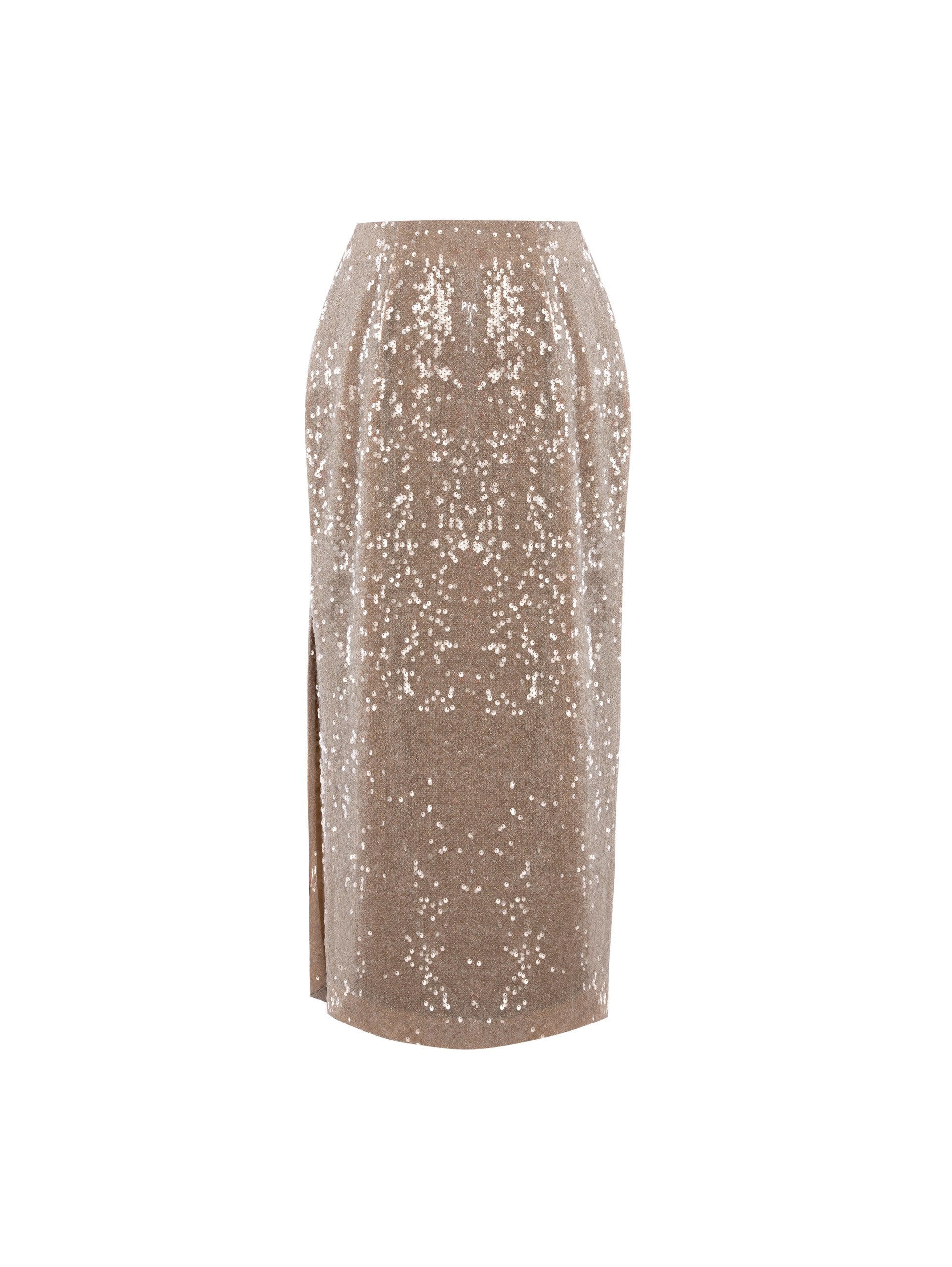 Lume Silver Sequin Skirt