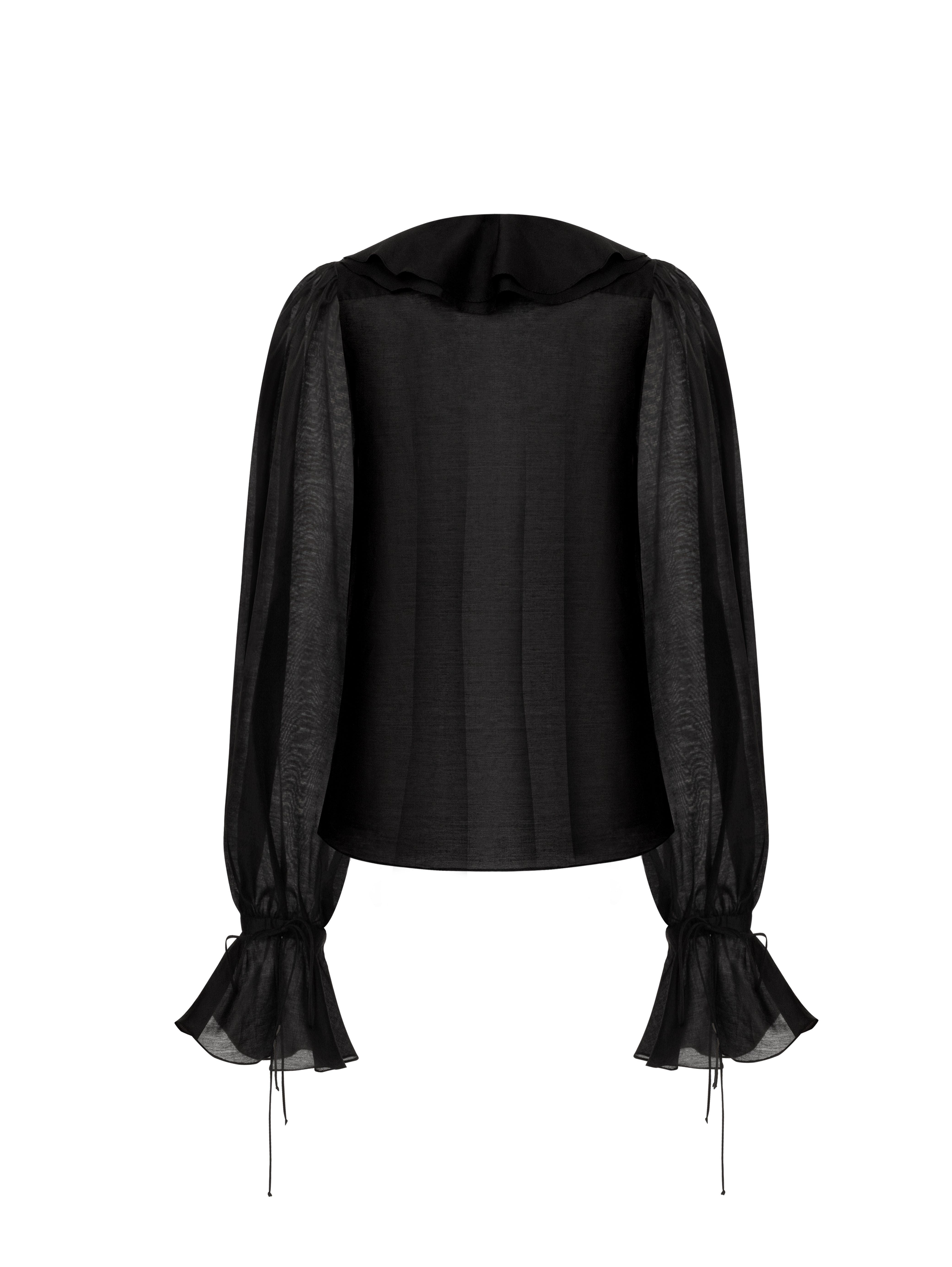 ELSAVA VEIL BLOUSE BLACK